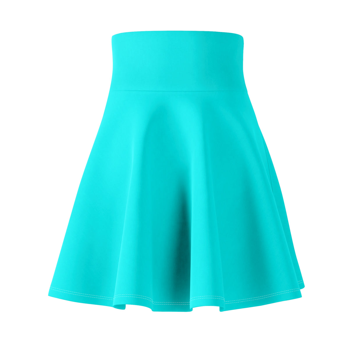 Solid Turquoise Flared Skater Skirt
