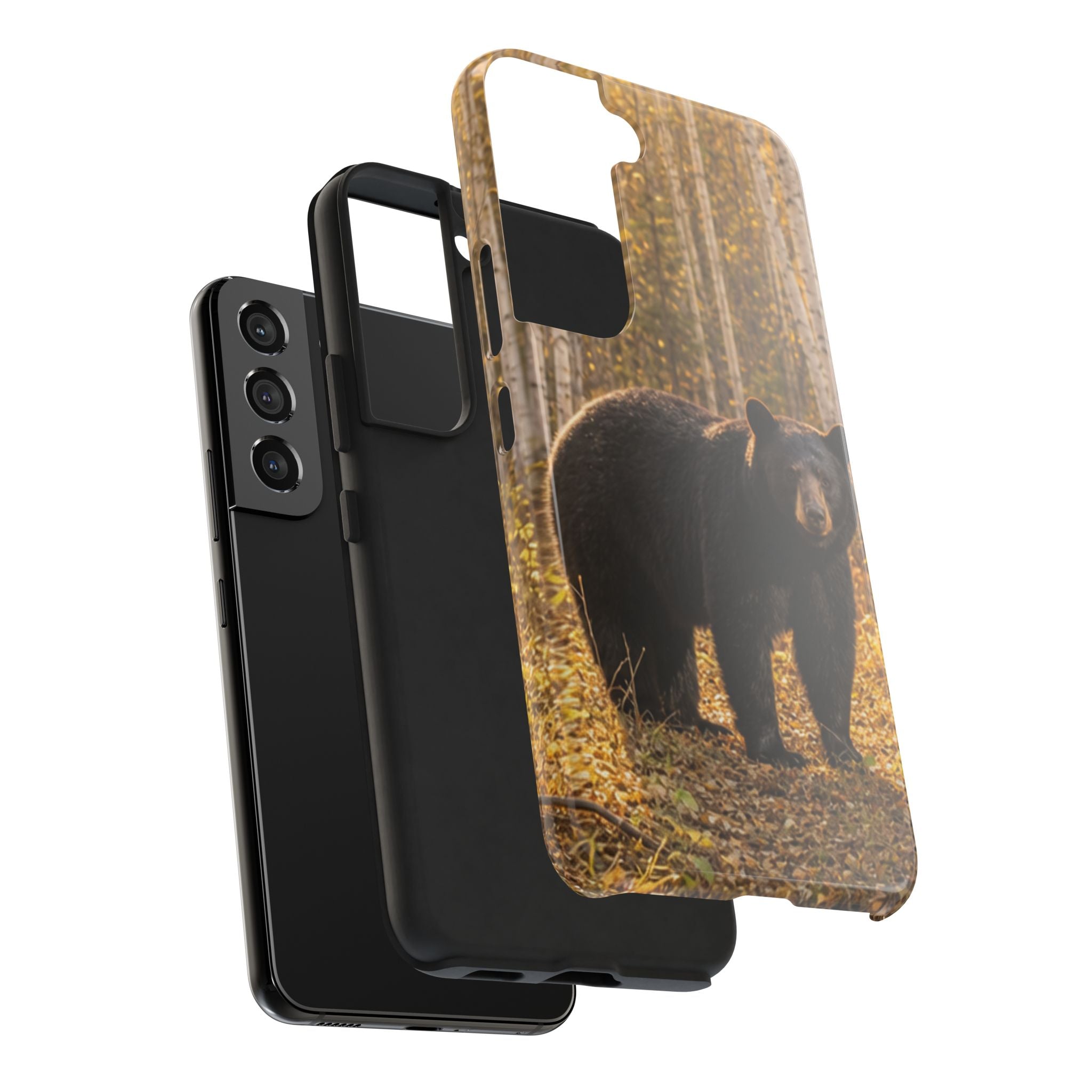 Black Bear Forest Phone Case | Tough Phone Case
