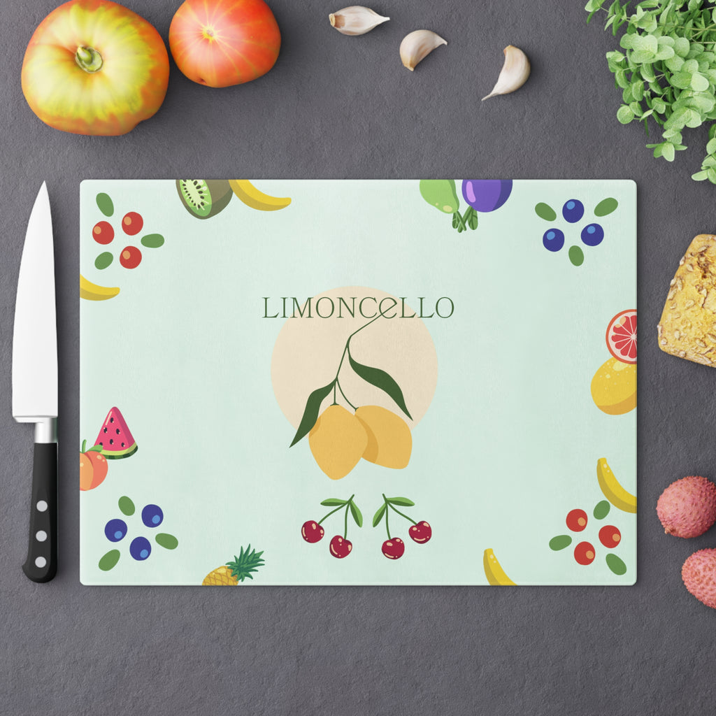 Limoncello Fruit Pattern Glass Cutting Board