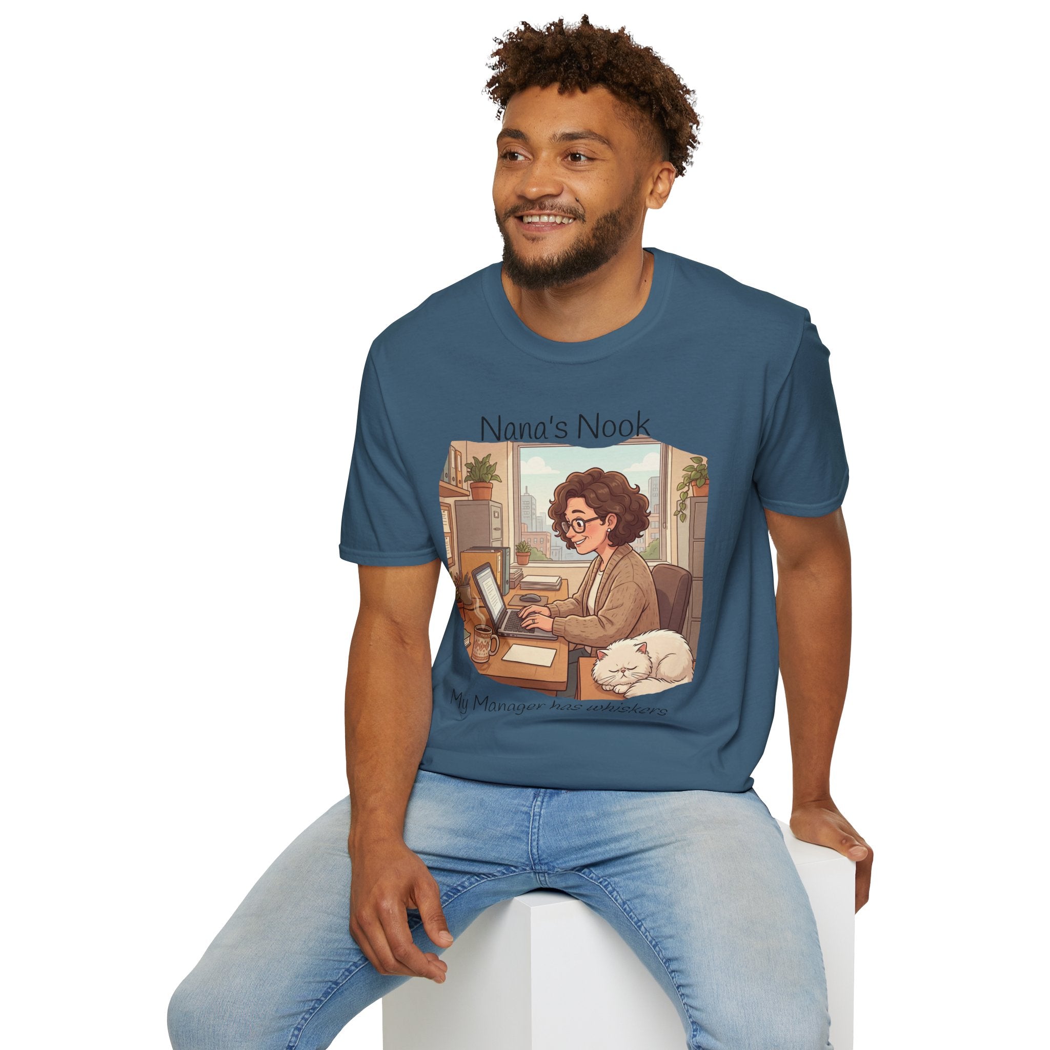 T-Shirt / "Nana's Nook: My Manager Has Whiskers" Cozy Grandma Cat Lover Tee