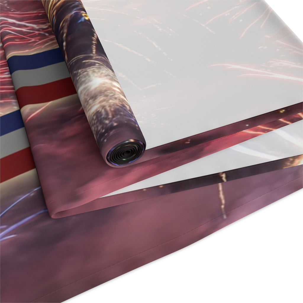 American Eagle with Fireworks Table Runner | Cotton Poly