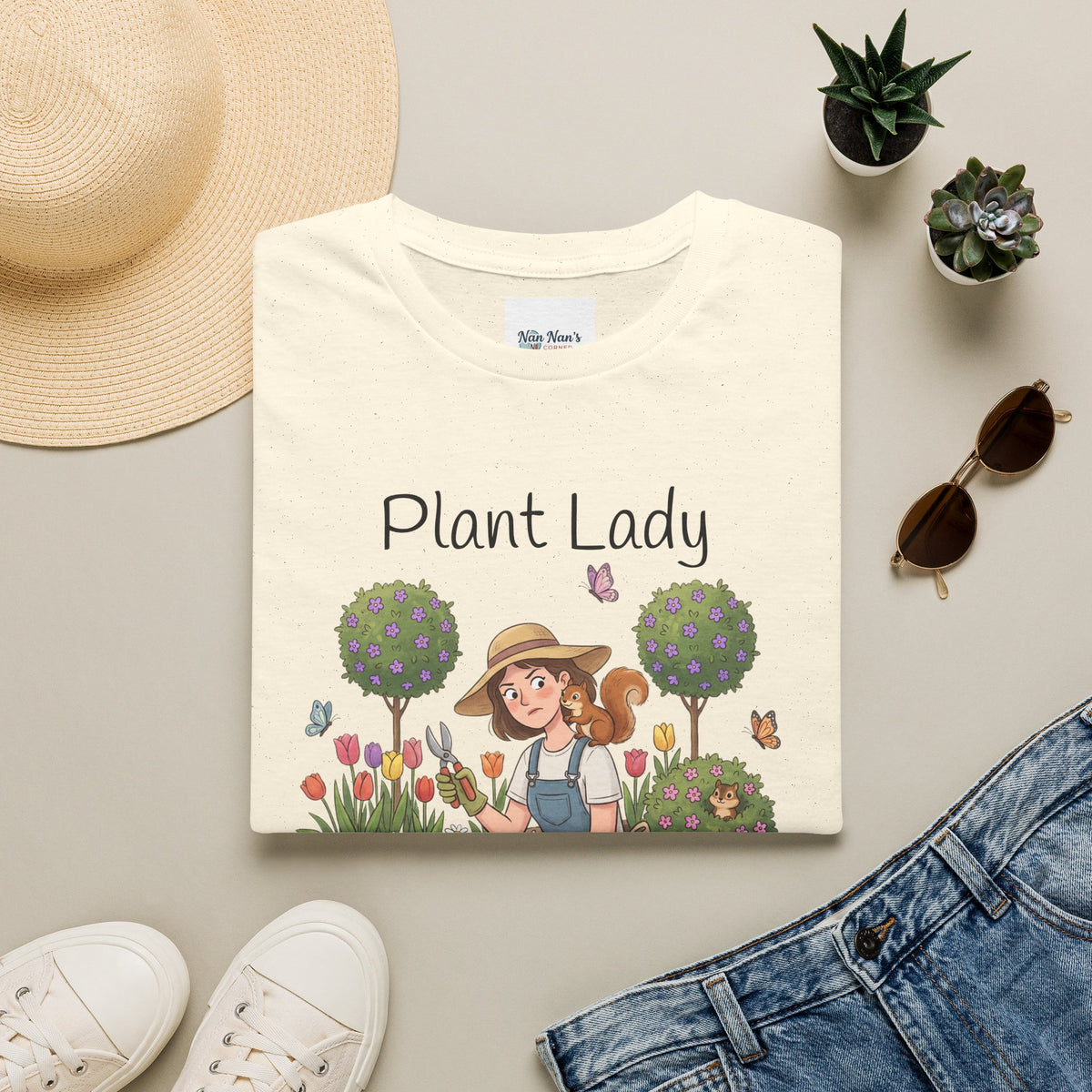 Plant Lady Gardening Unisex Graphic T-Shirt – Funny Plant Mom Cotton Tee