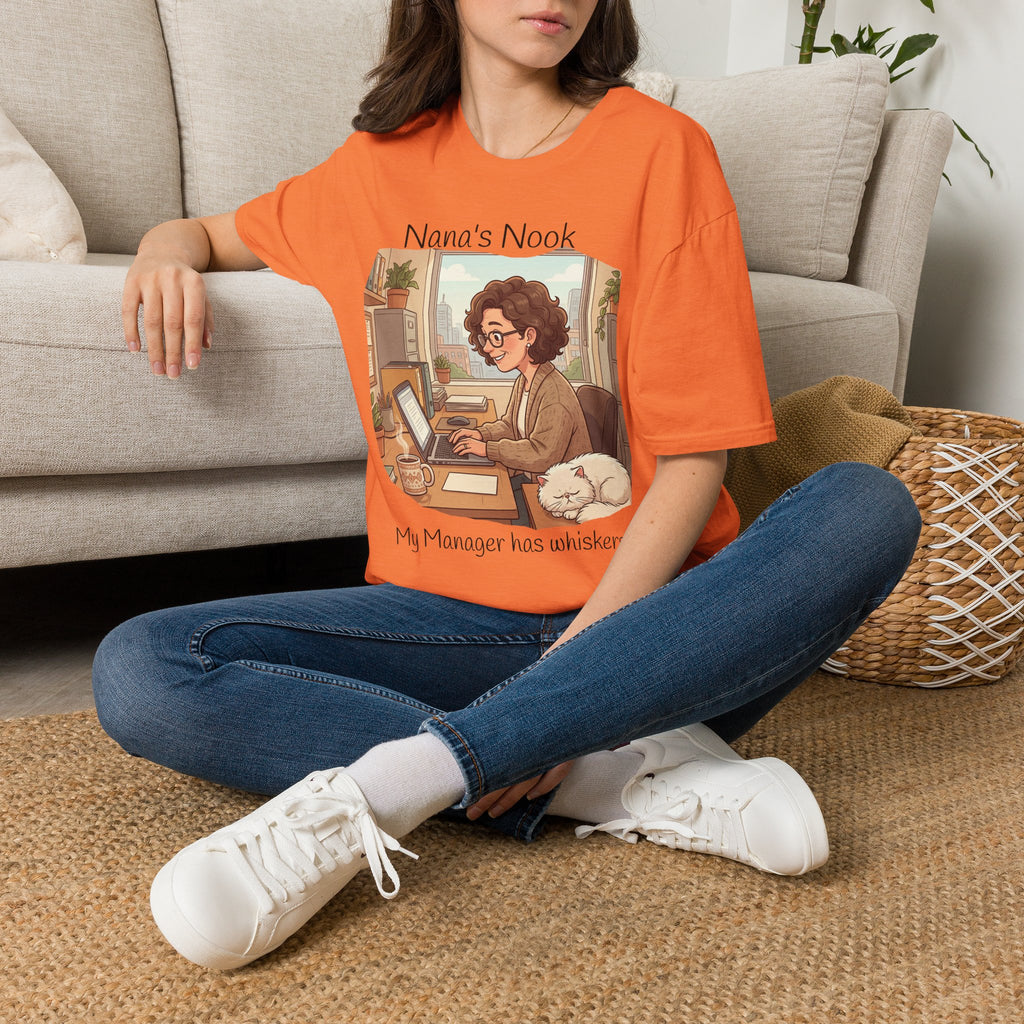 T-Shirt / "Nana's Nook: My Manager Has Whiskers" Cozy Grandma Cat Lover Tee