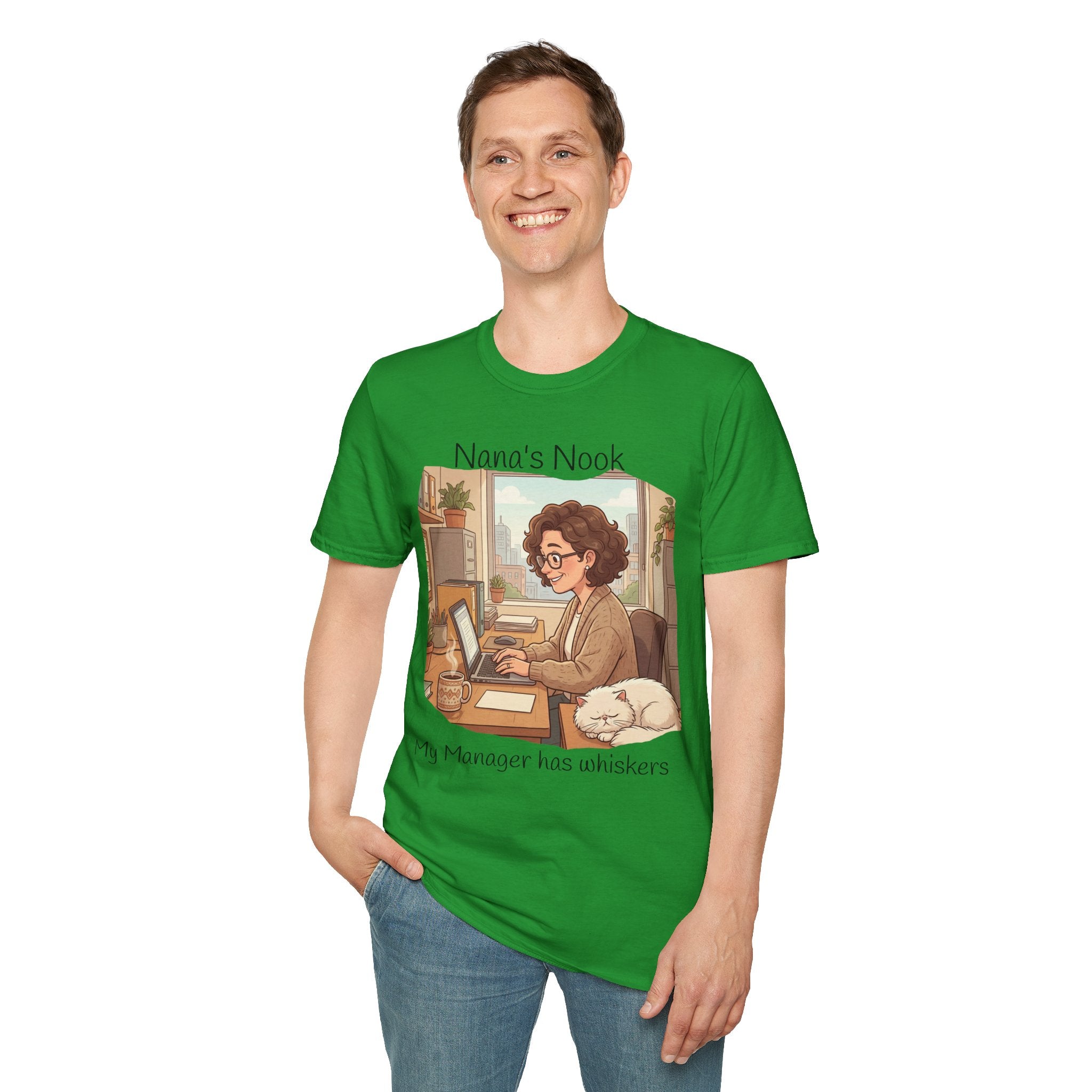 T-Shirt / "Nana's Nook: My Manager Has Whiskers" Cozy Grandma Cat Lover Tee