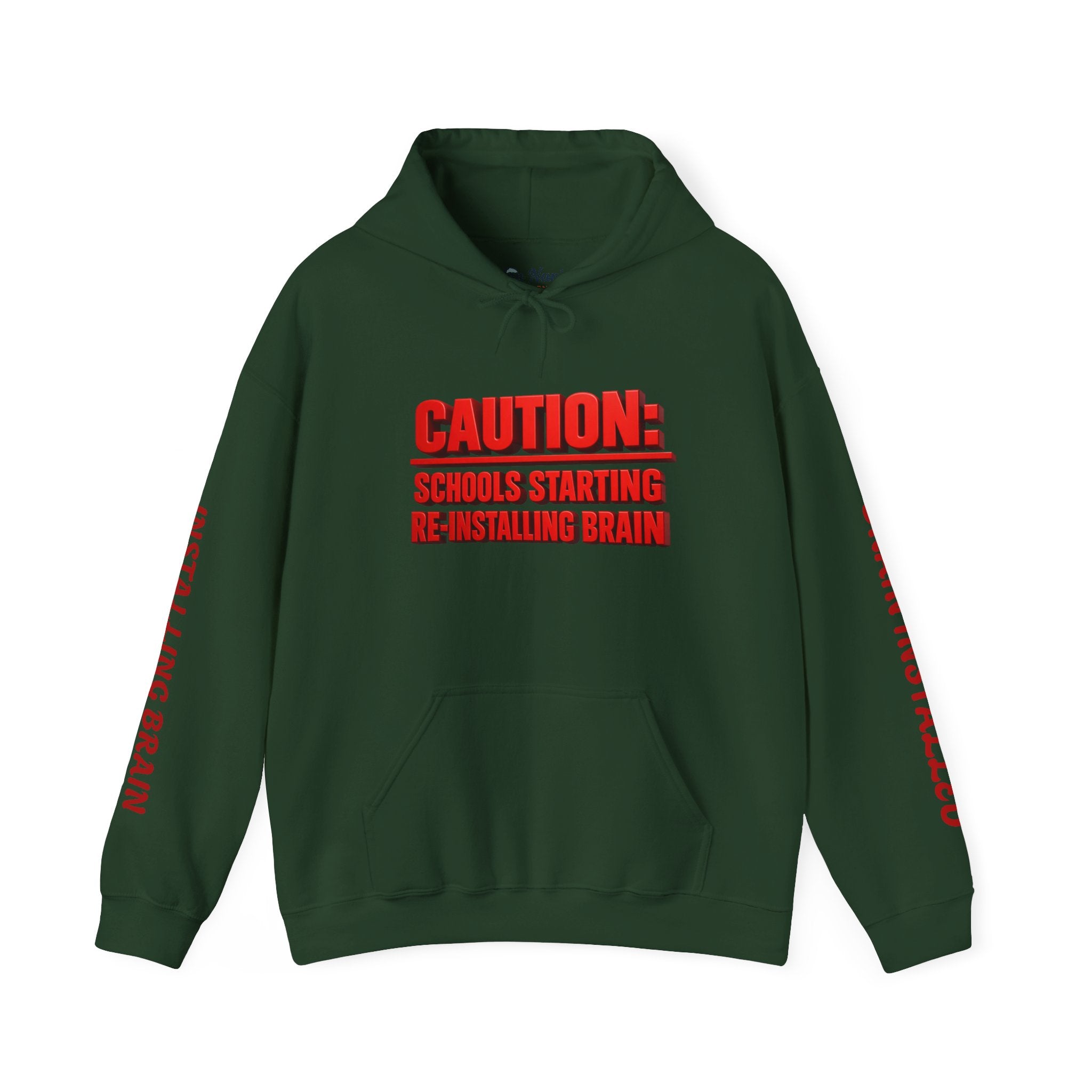Caution Schools Starting Re-Installing Brain Unisex Graphic Hoodie – Funny Back-to-School Sweatshirt