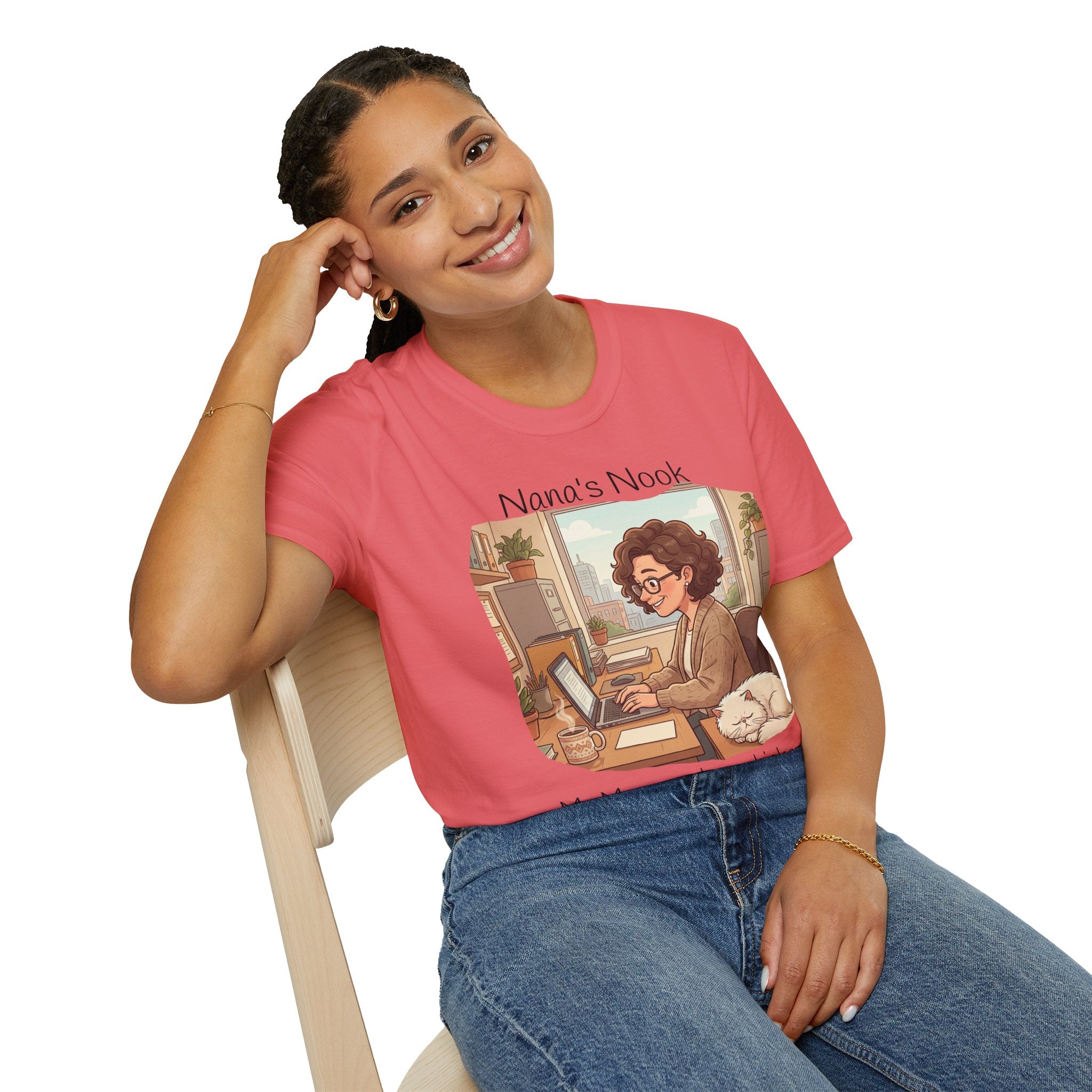 T-Shirt / "Nana's Nook: My Manager Has Whiskers" Cozy Grandma Cat Lover Tee