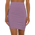 Solid Mauve Pencil Skirt | Mid-Waist Bodycon Skirt