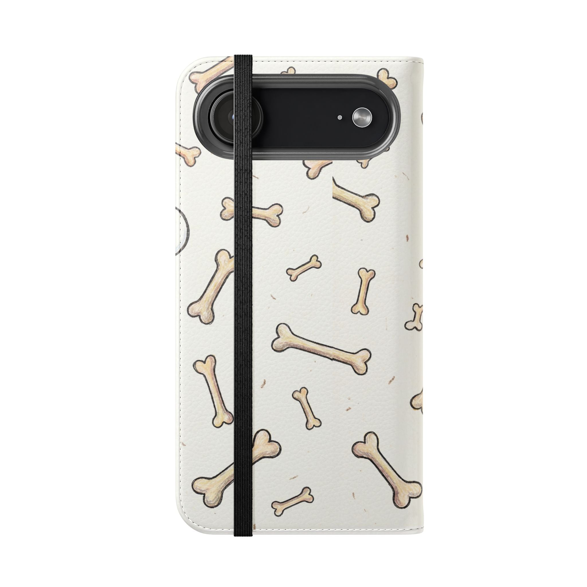 Pug & Bones Phone Flip Case / Cute Dog Wallet Cover
