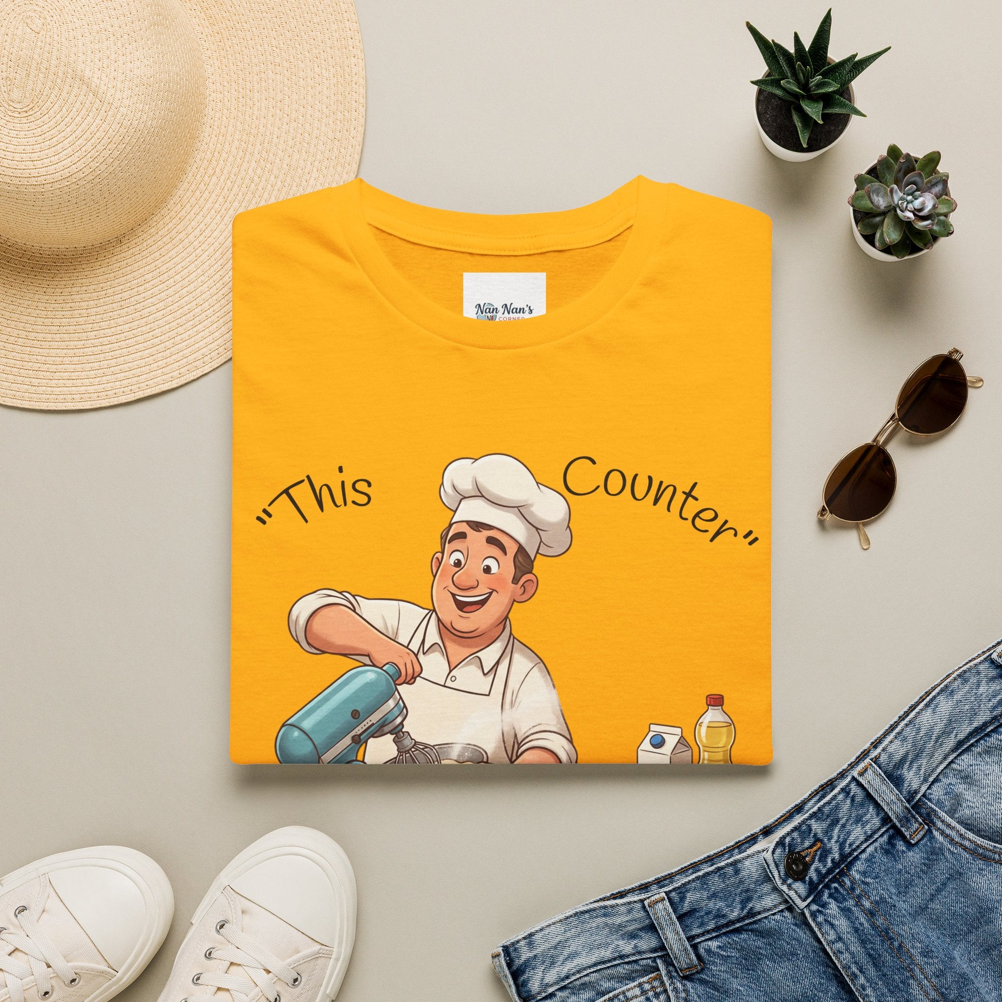 This Counter Didn't Stand a Chance Unisex Graphic T-Shirt – Funny Baking Chef Cotton Tee