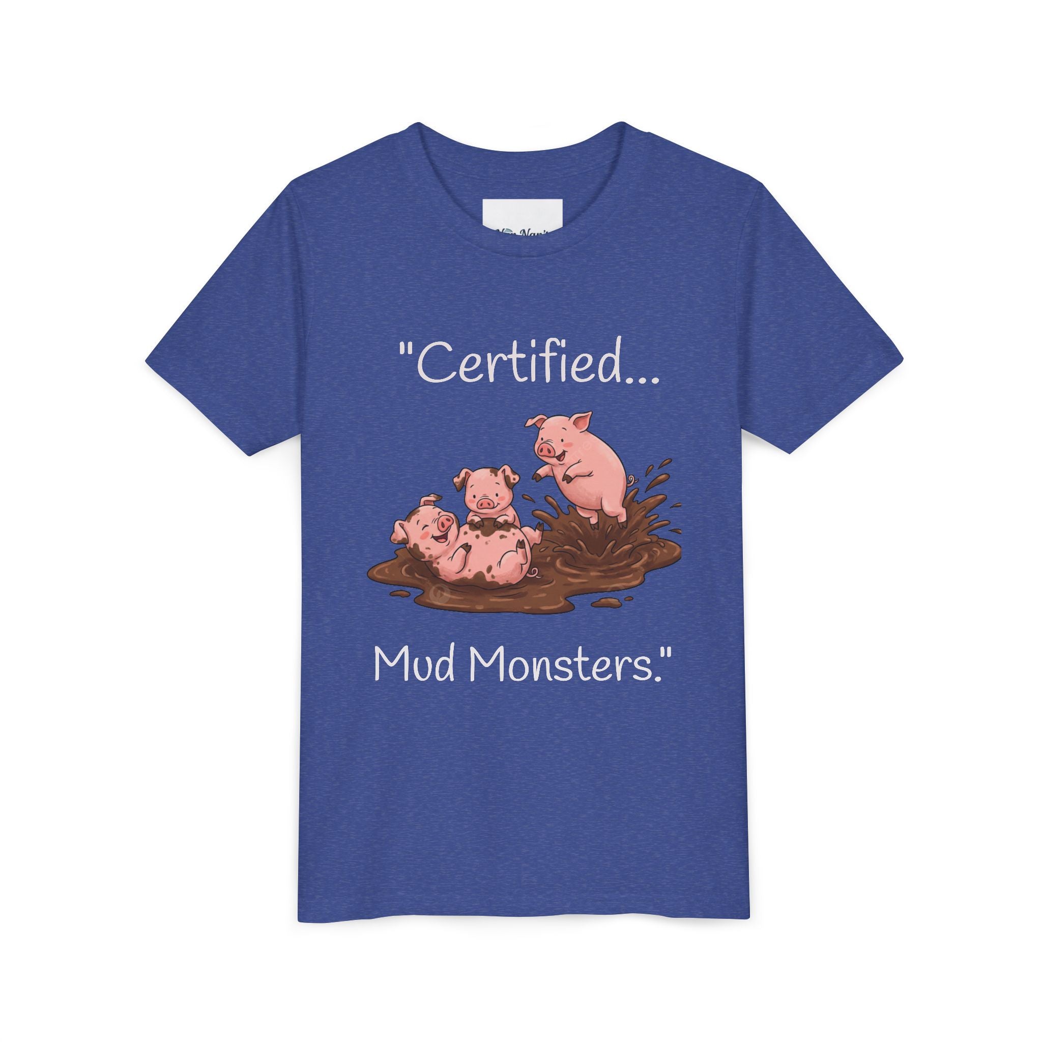 Youth Tee / "Certified Mud Monsters" Playful Piglets Graphic