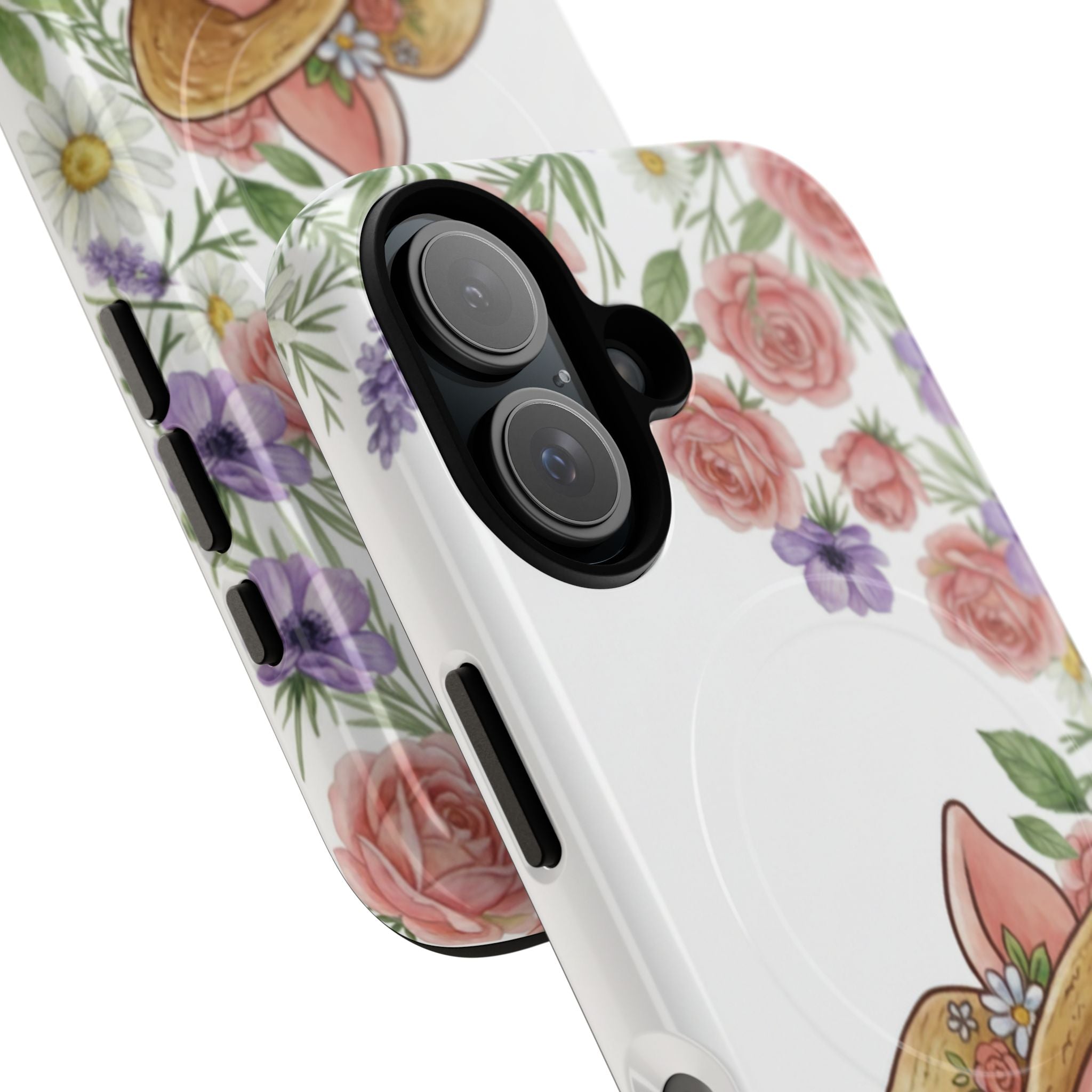 Piglet in Straw Hat Floral Phone Case