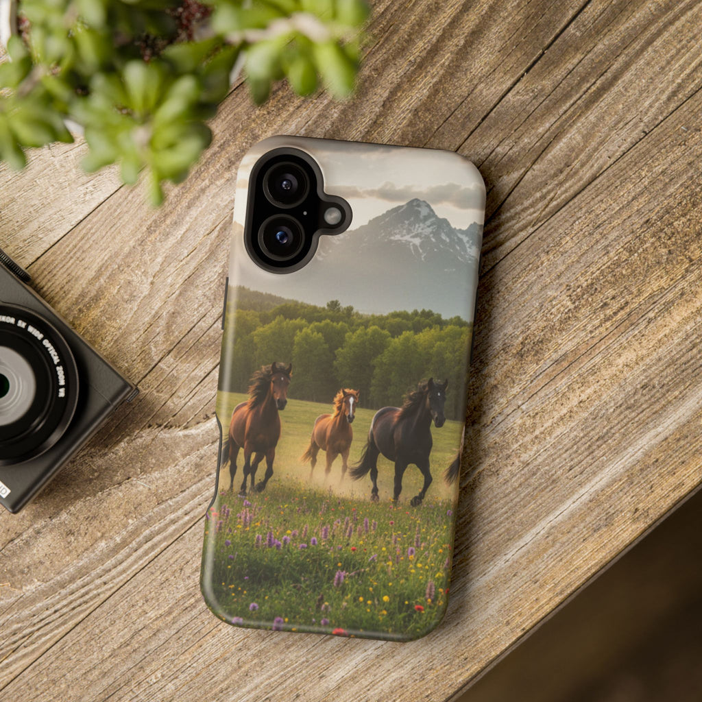 Running Horses Phone Case | Magnetic Impact-Resistant Case