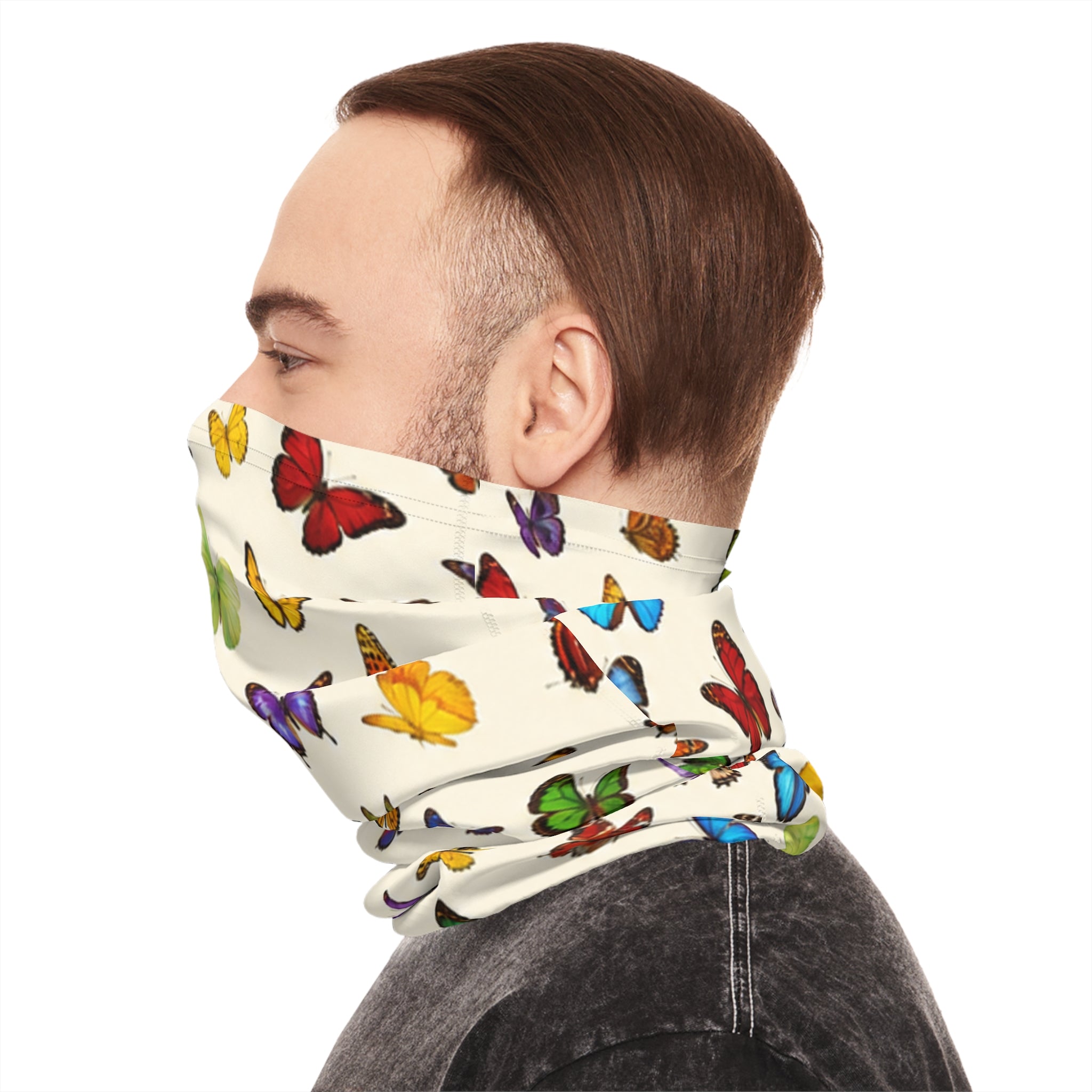 Colorful Butterfly Field Neck Gaiter | Spring Floral Scarf