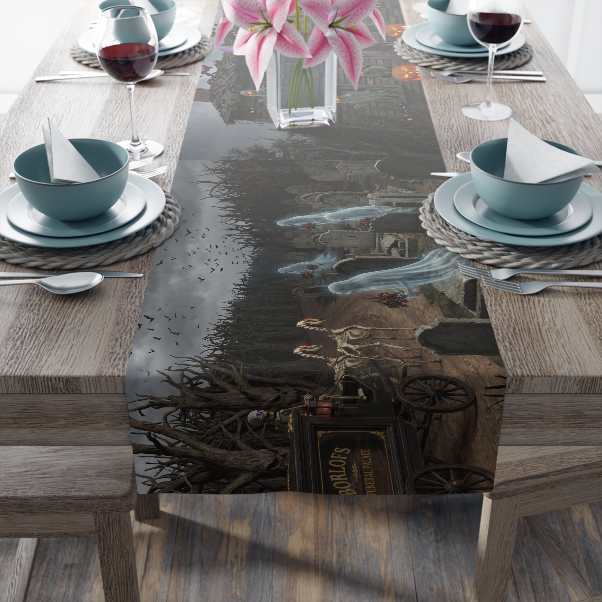 Haunted Mansion/Table Runner (Cotton, Poly)