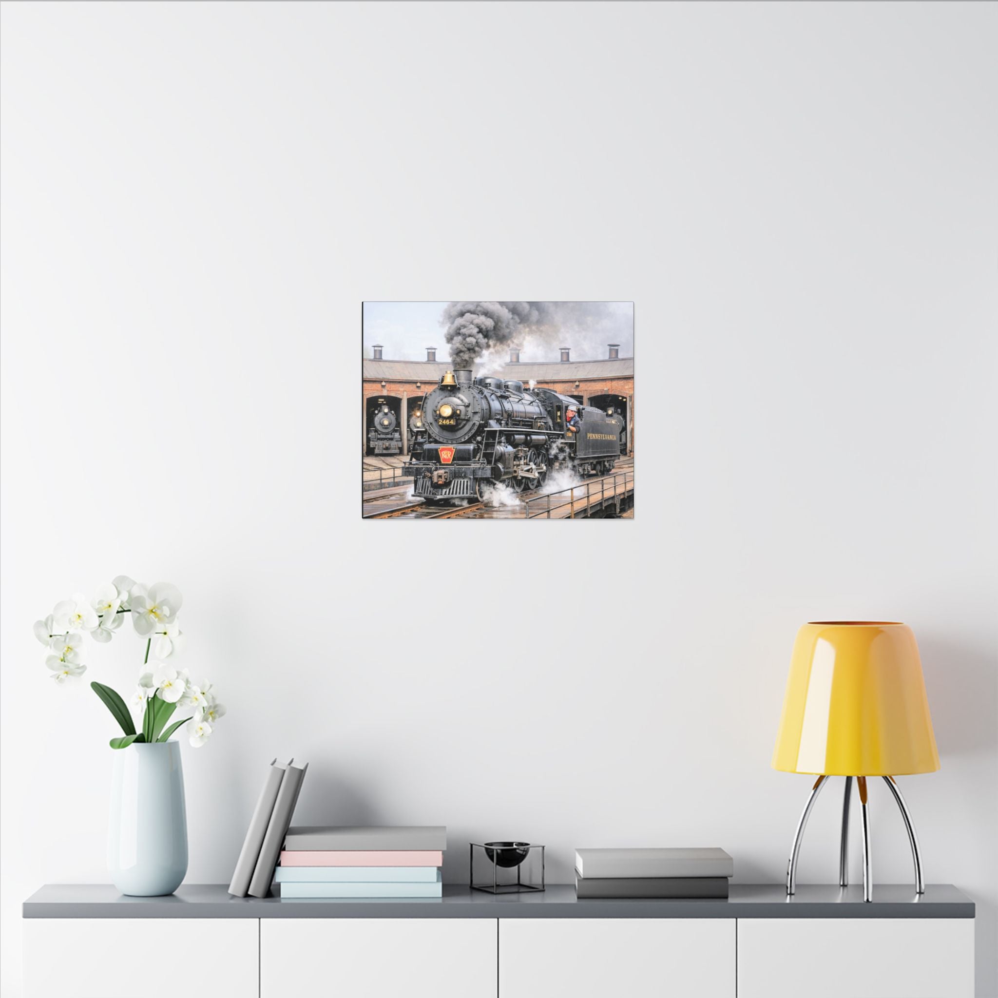 Vintage Steam Locomotive Canvas Print — Pennsylvania Railroad Train Wall Art