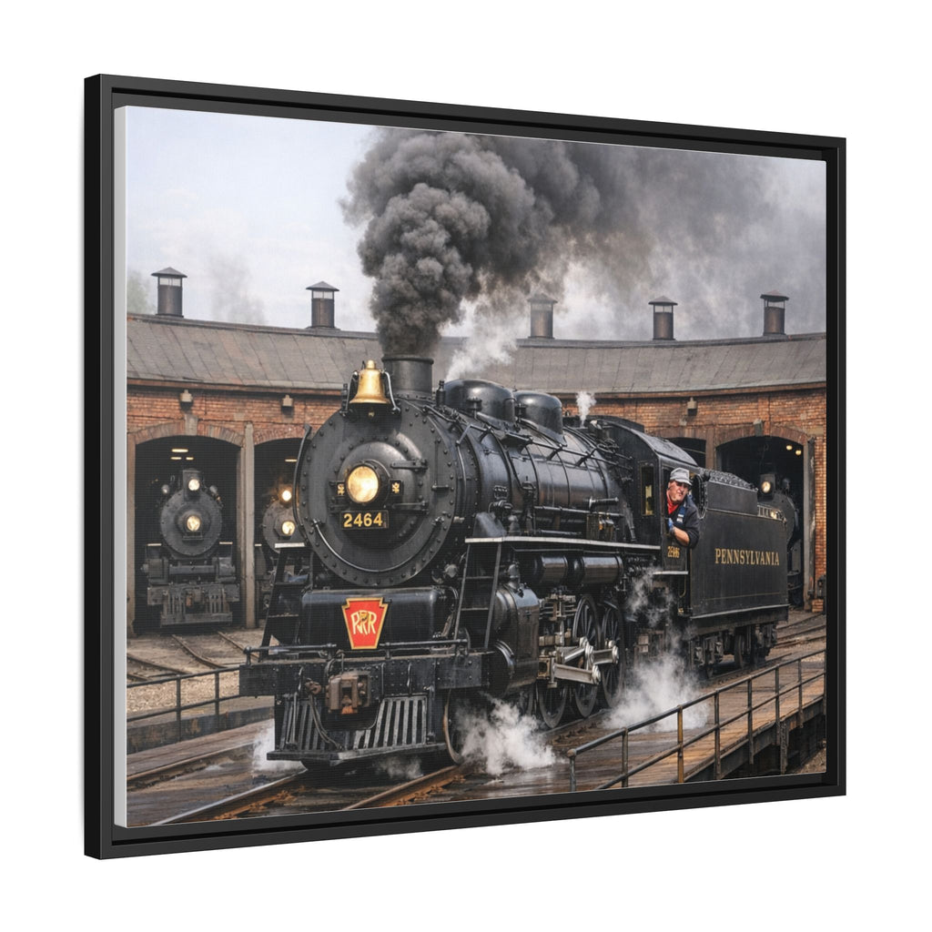 Framed Steam Train/Matte Canvas60 (Multi-color)