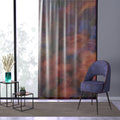Abstract Bokeh Window Curtain / Warm Sunset Colors Sheer Curtain