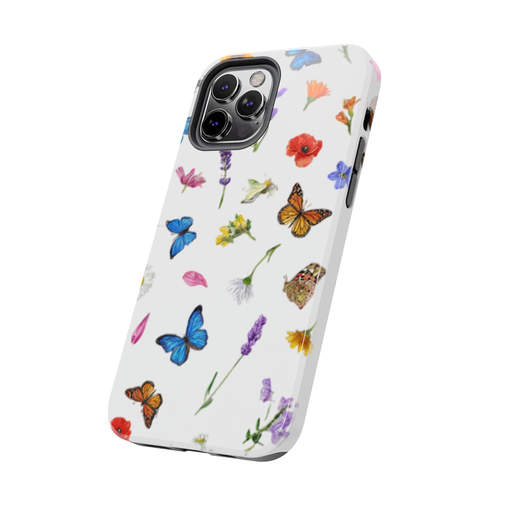 Butterfly Meadow Tough Phone Case / Floral Protective Phone Cover