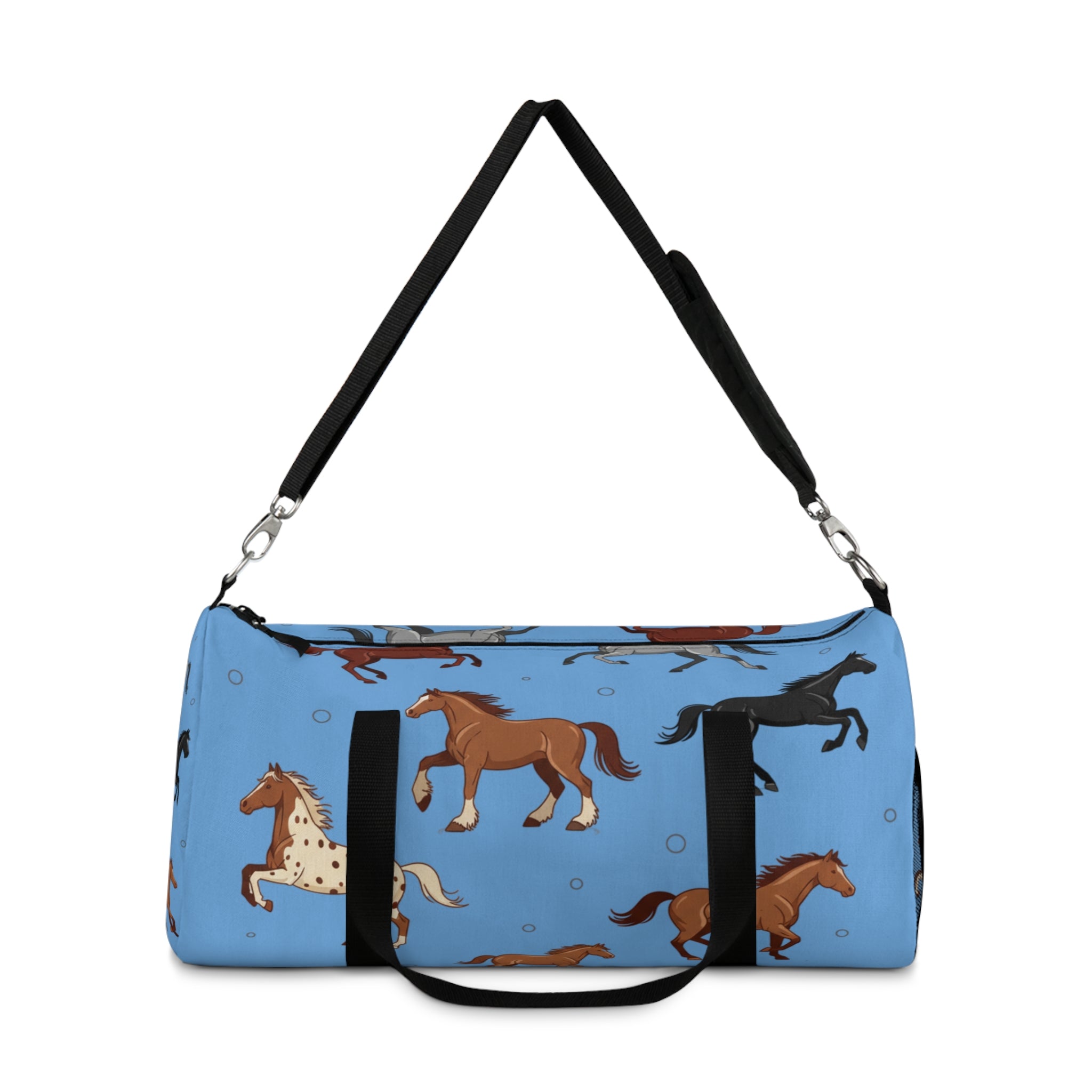 Blue Galloping Horses Duffel Bag / Equestrian Travel & Gym Bag