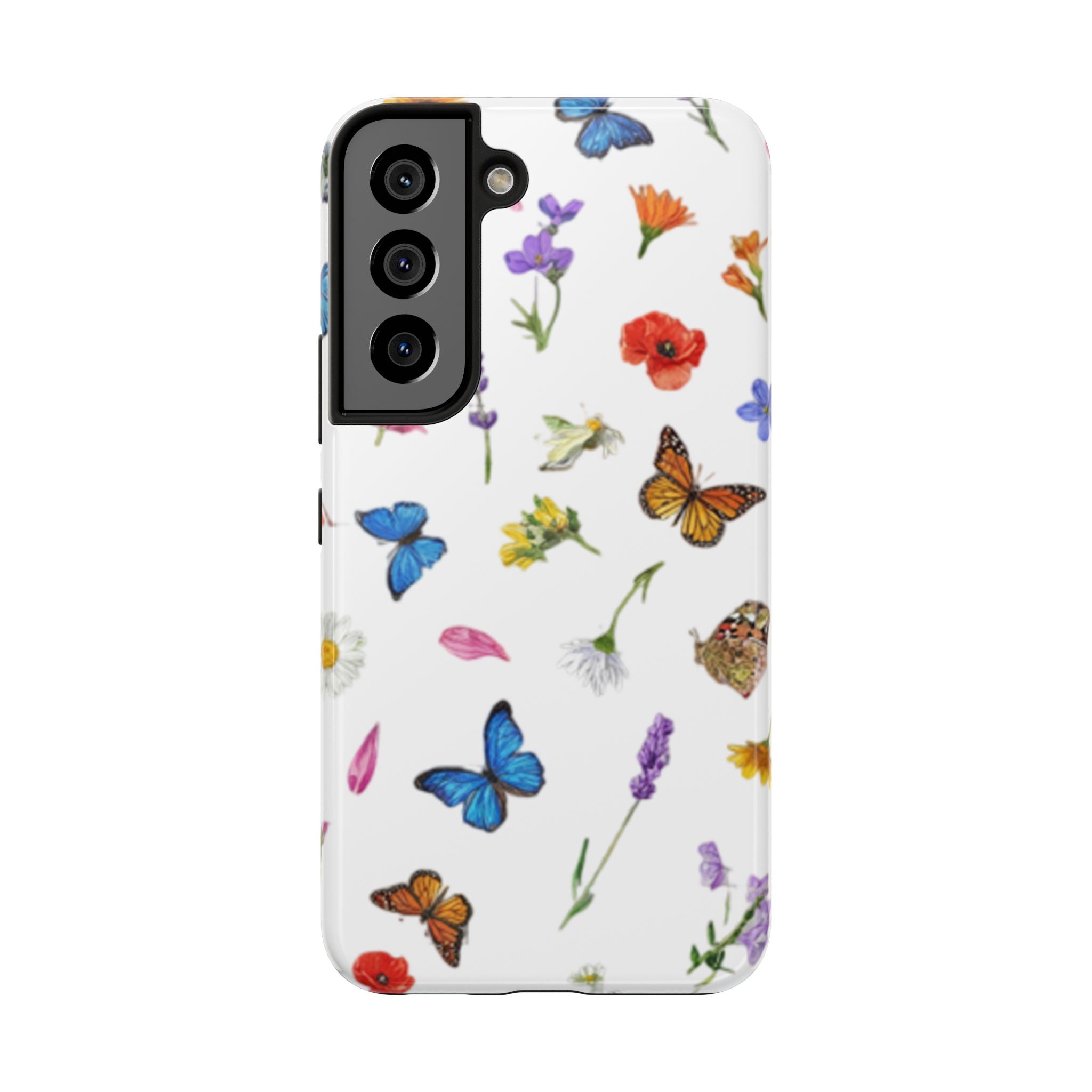 Butterfly Meadow Tough Phone Case / Floral Protective Phone Cover