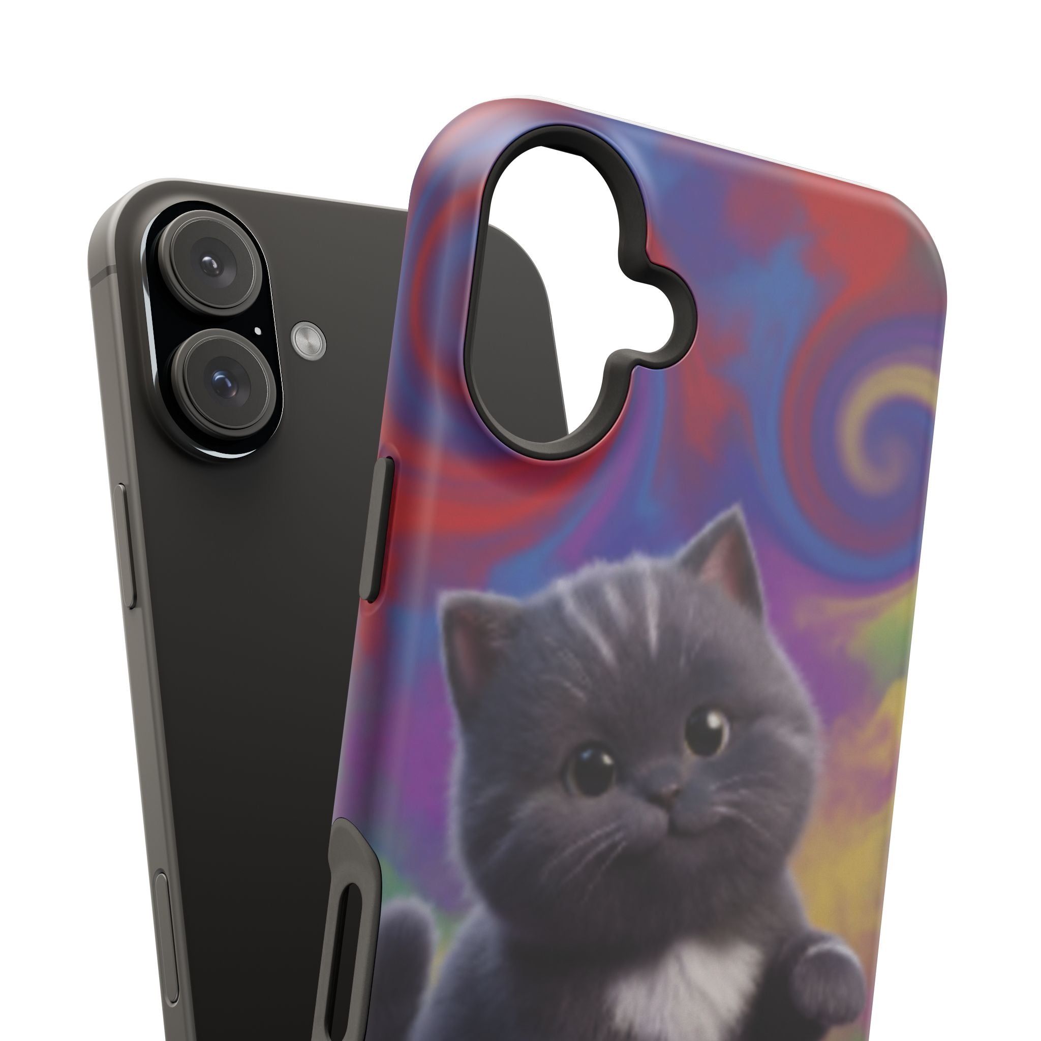 Kawaii Gray Kitten phone case | Impact-Resistant Case