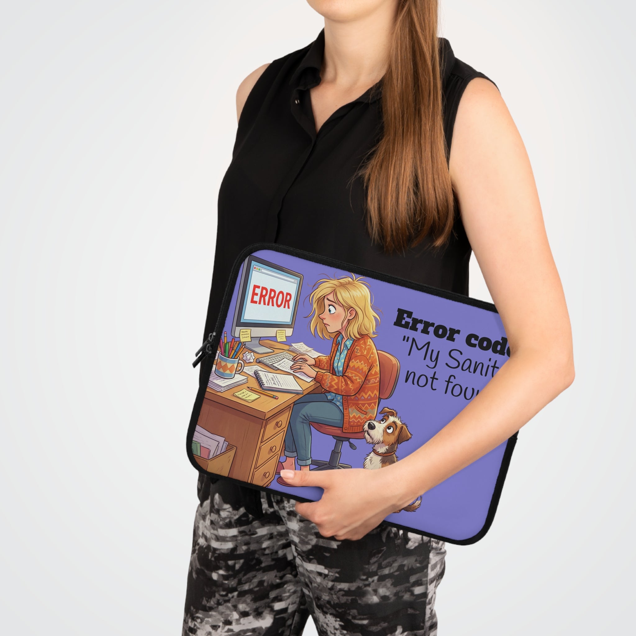 Error code: "My Sanity not found." Laptop Sleeve | Funny Work From Home Design