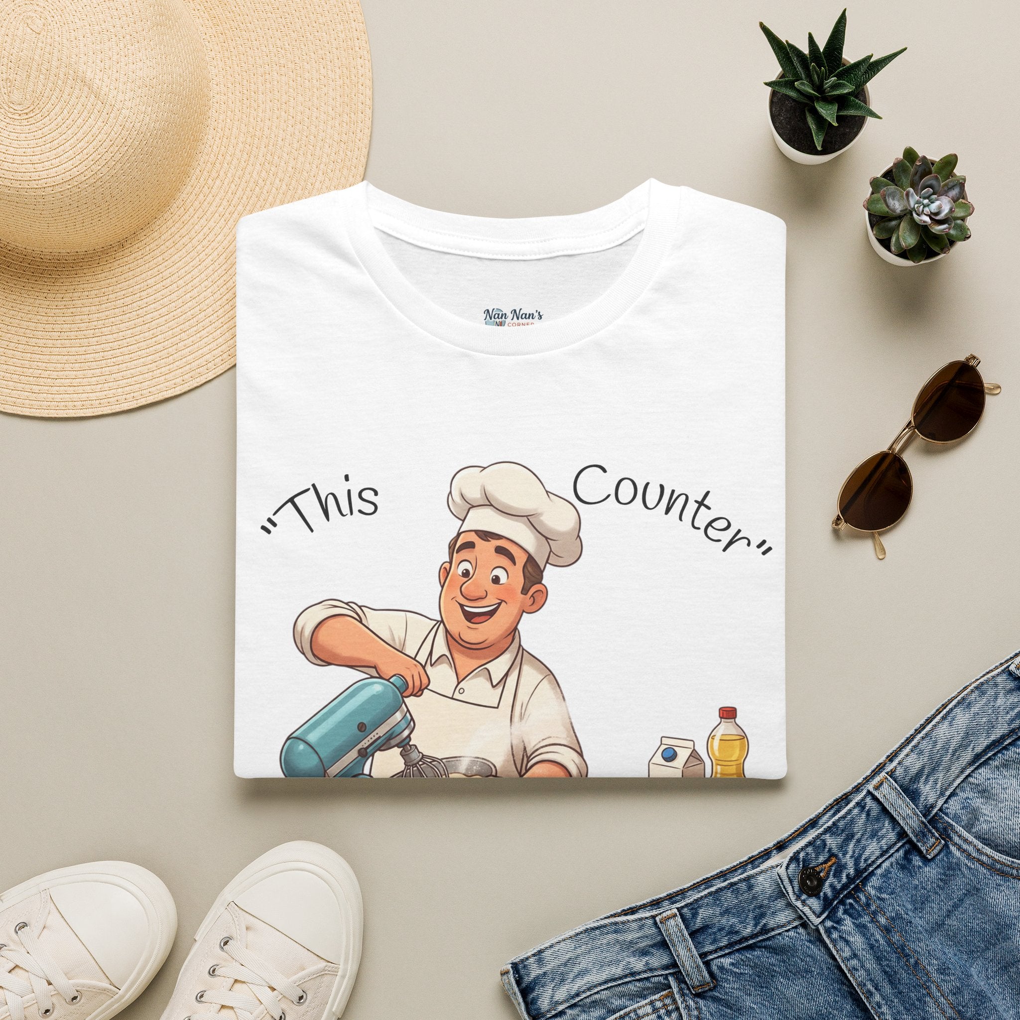 This Counter Didn't Stand a Chance Unisex Graphic T-Shirt – Funny Baking Chef Cotton Tee