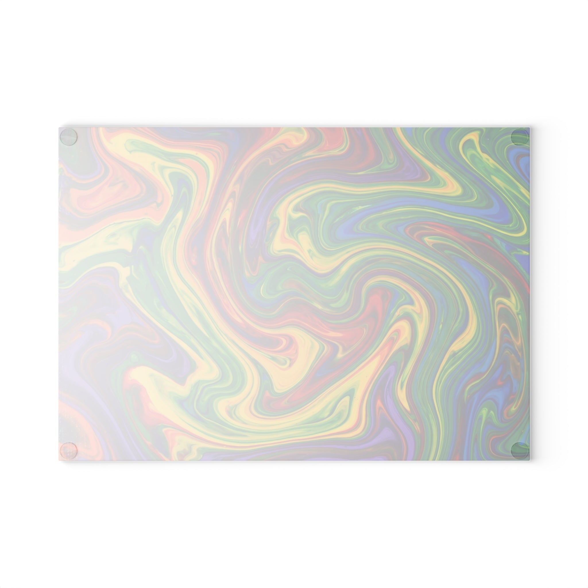 Paint Swirl Glass Cutting Board | Colorful Abstract Kitchen Decor
