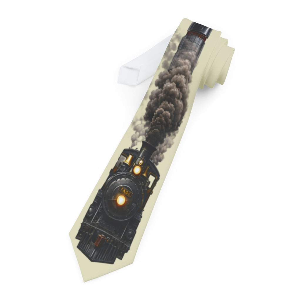 Vintage Steam Locomotive Pattern Necktie | Train Engine Necktie