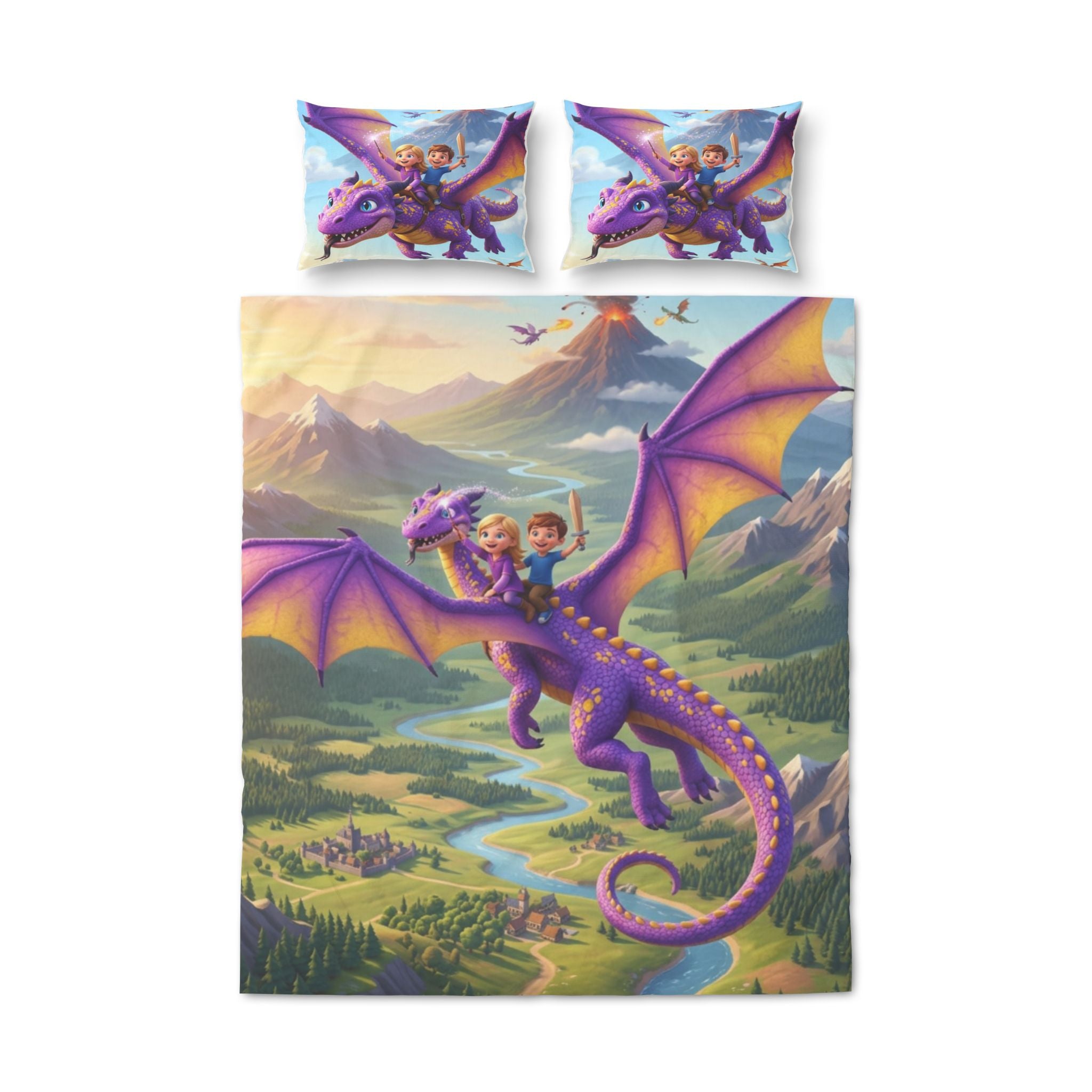Fantasy Dragon/Quilt Cover Set Of Three