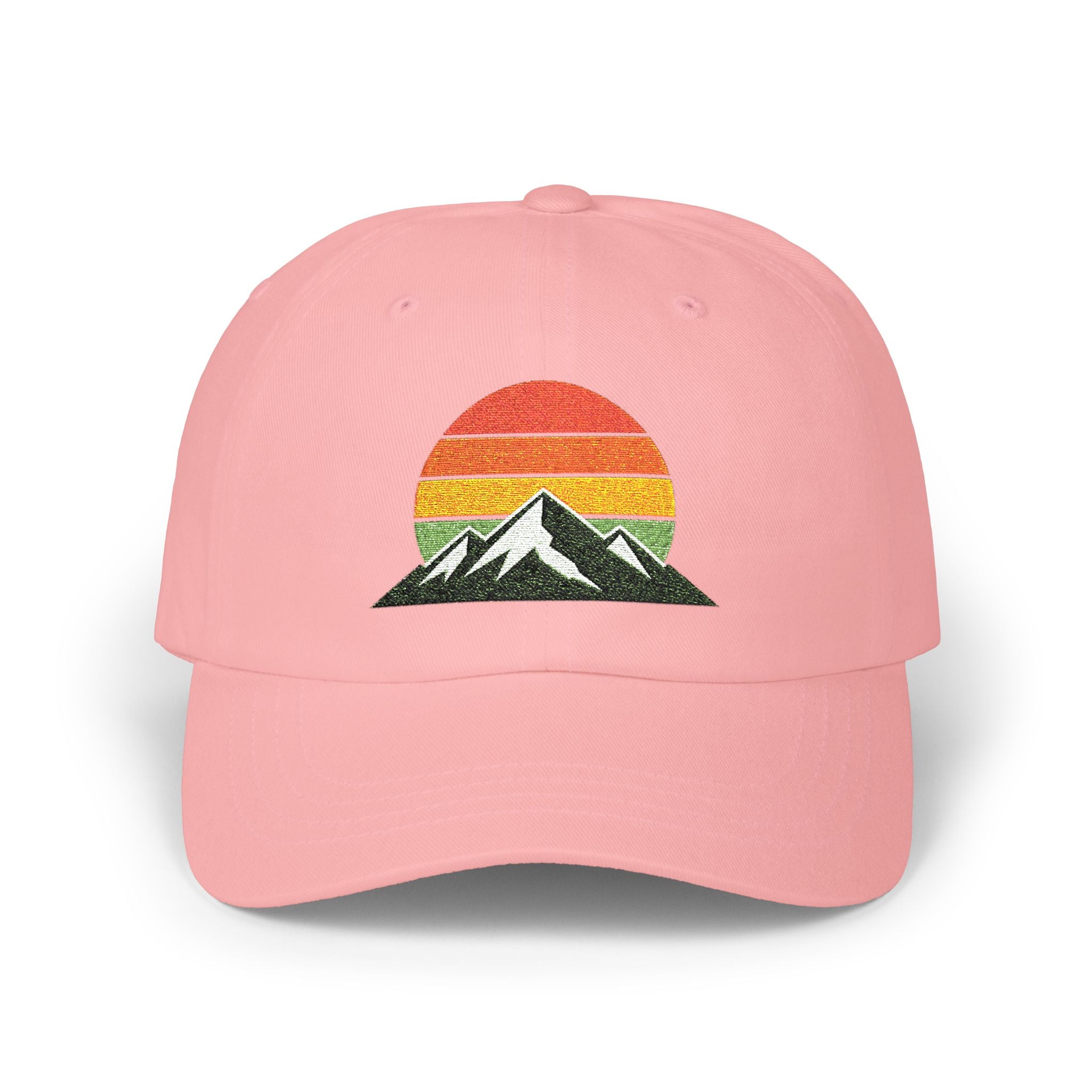 Retro Mountain Sunset Dad Cap | Embroidered Mountain Hat