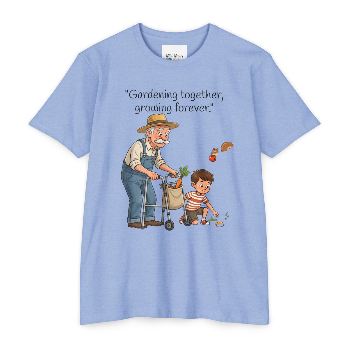 Gardening Together T-Shirt — "Gardening together, growing forever." Grandparent & Child Garden Tee
