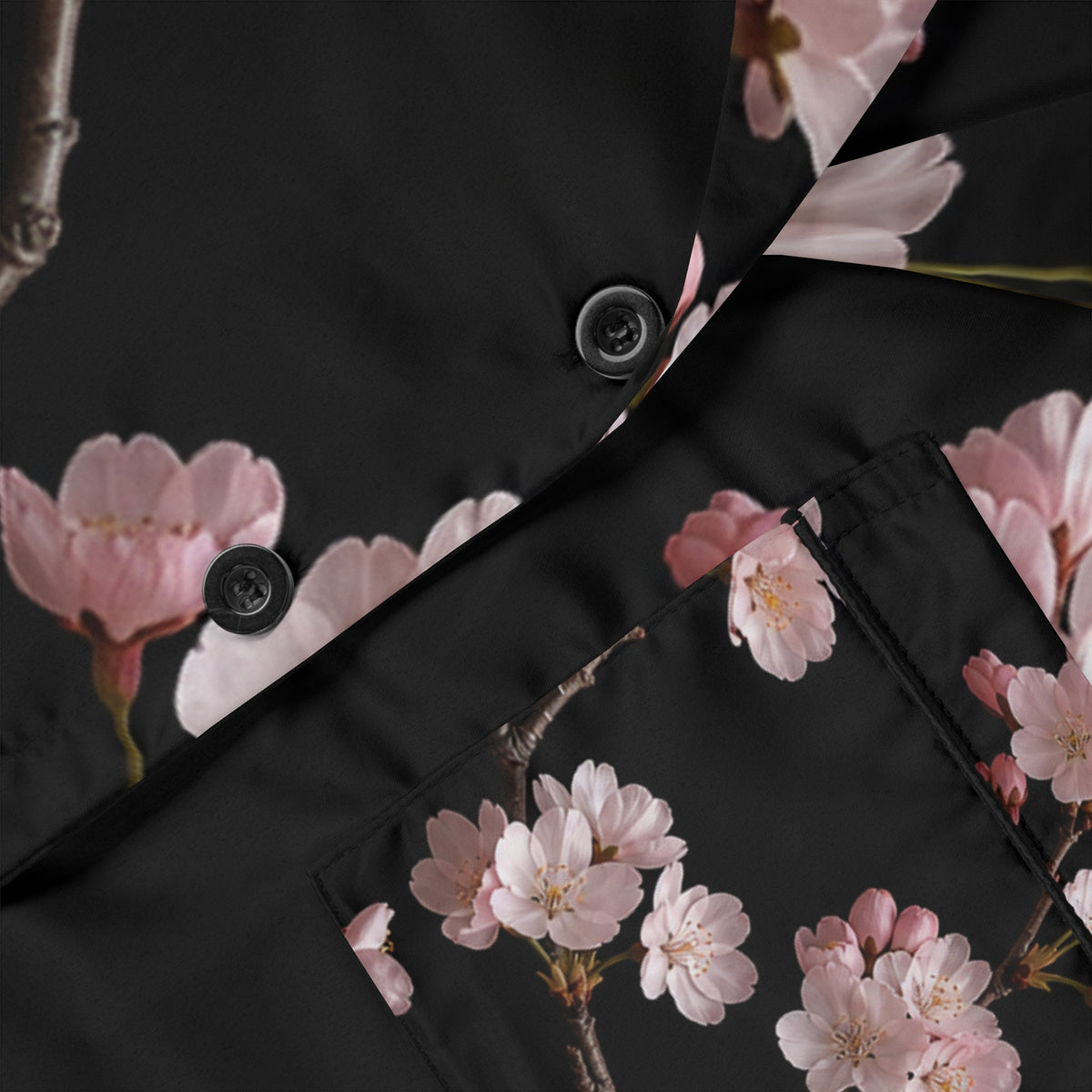 Pink Cherry Blossom Satin Pajamas | Floral Sleepwear Set