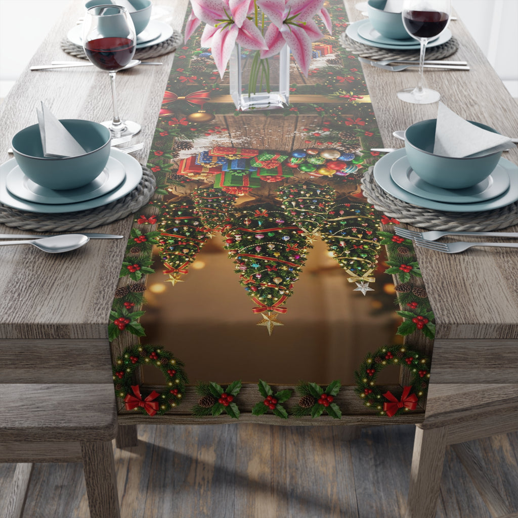 Christmas Tree Table Runner | Holiday Dining Decor