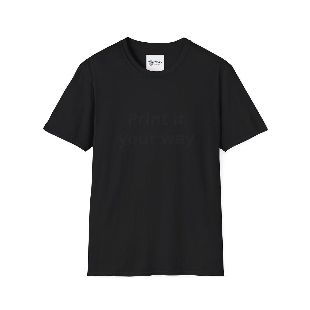 Print it Your Way T-Shirt | Customizable Text Mockup Tee