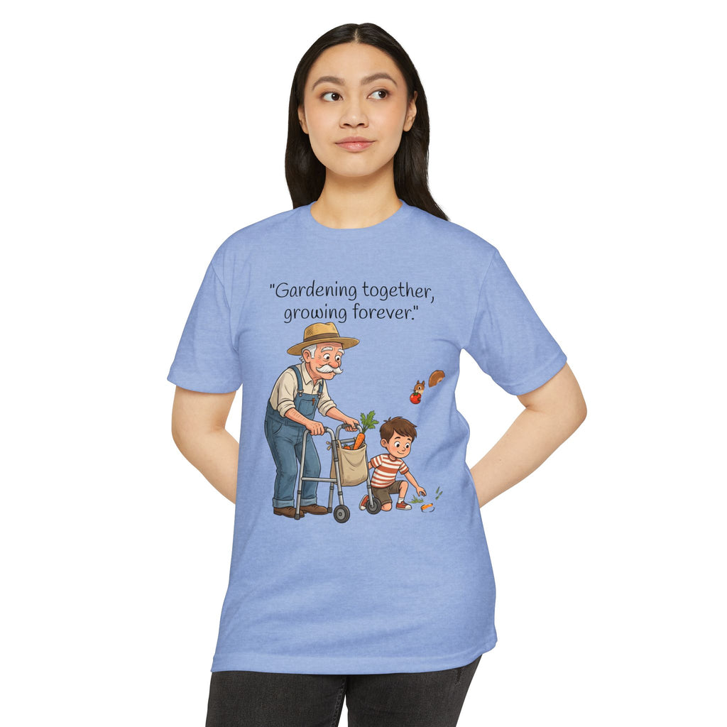 Gardening Together T-Shirt — "Gardening together, growing forever." Grandparent & Child Garden Tee