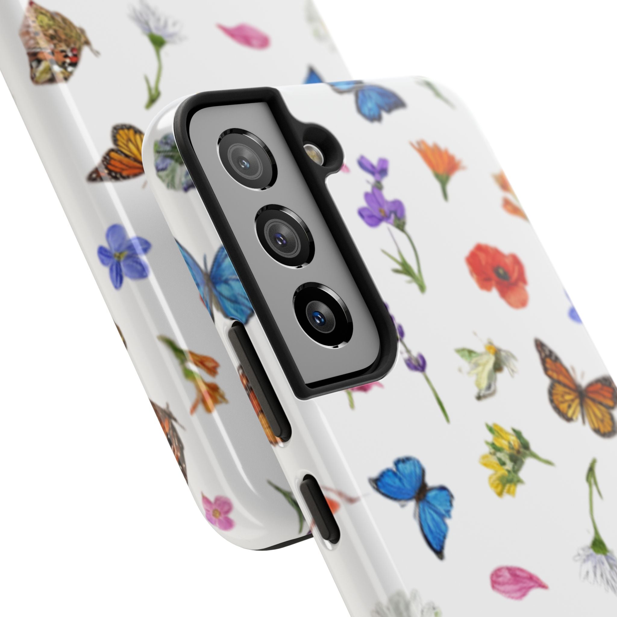 Butterfly Meadow Tough Phone Case / Floral Protective Phone Cover
