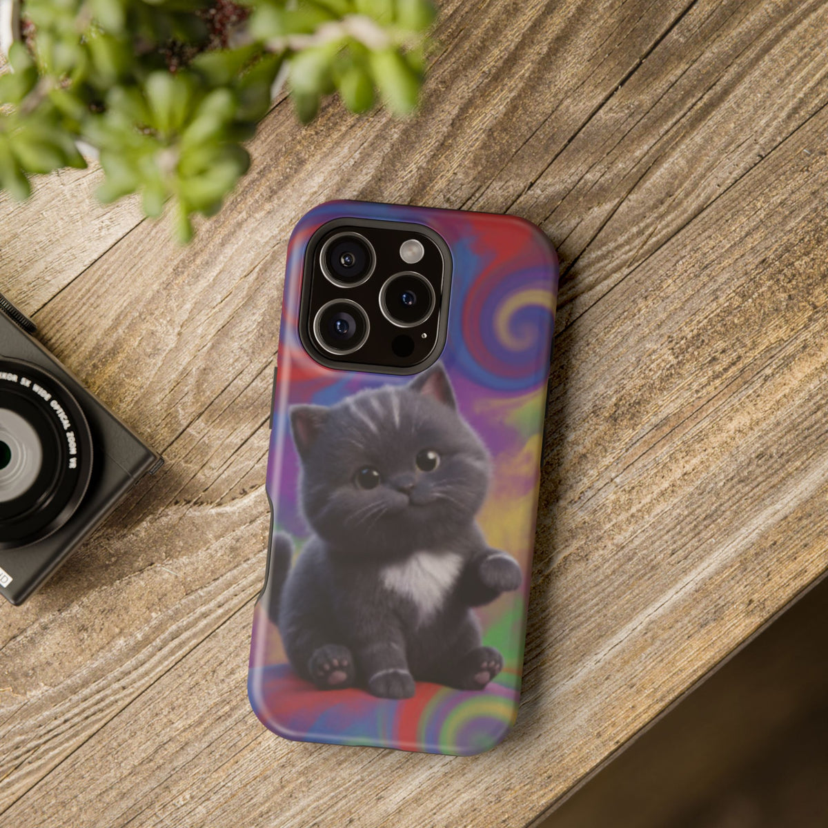 Kawaii Gray Kitten phone case | Impact-Resistant Case