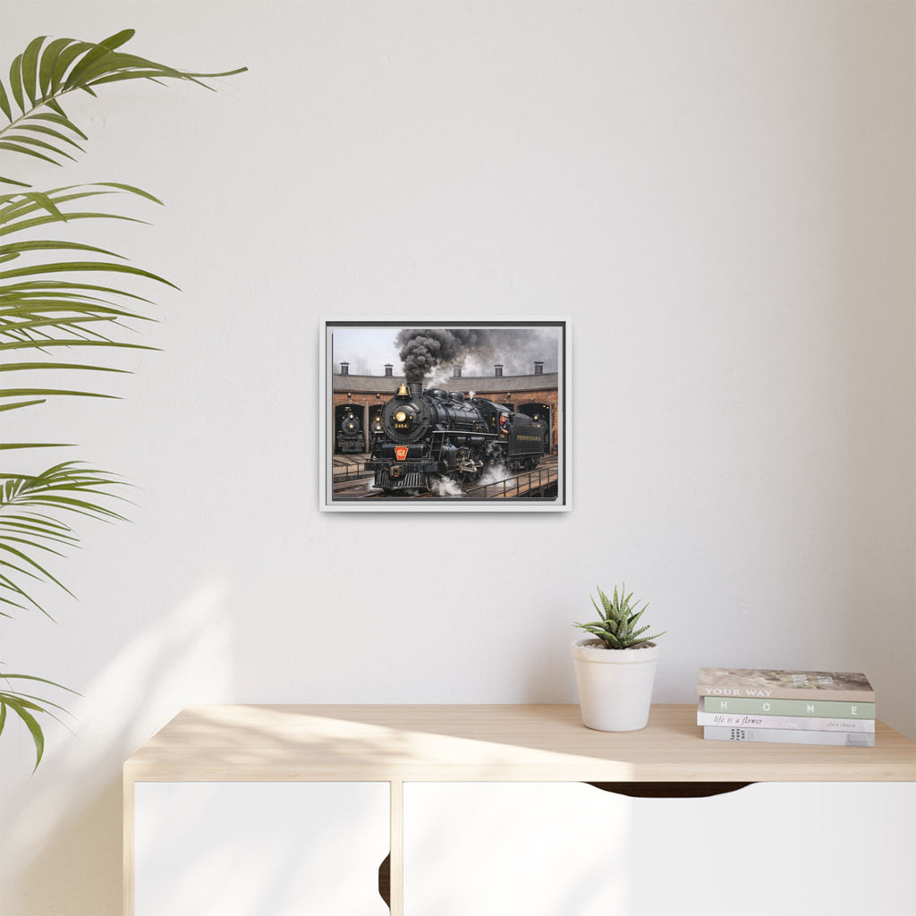 Framed Steam Train/Matte Canvas60 (Multi-color)