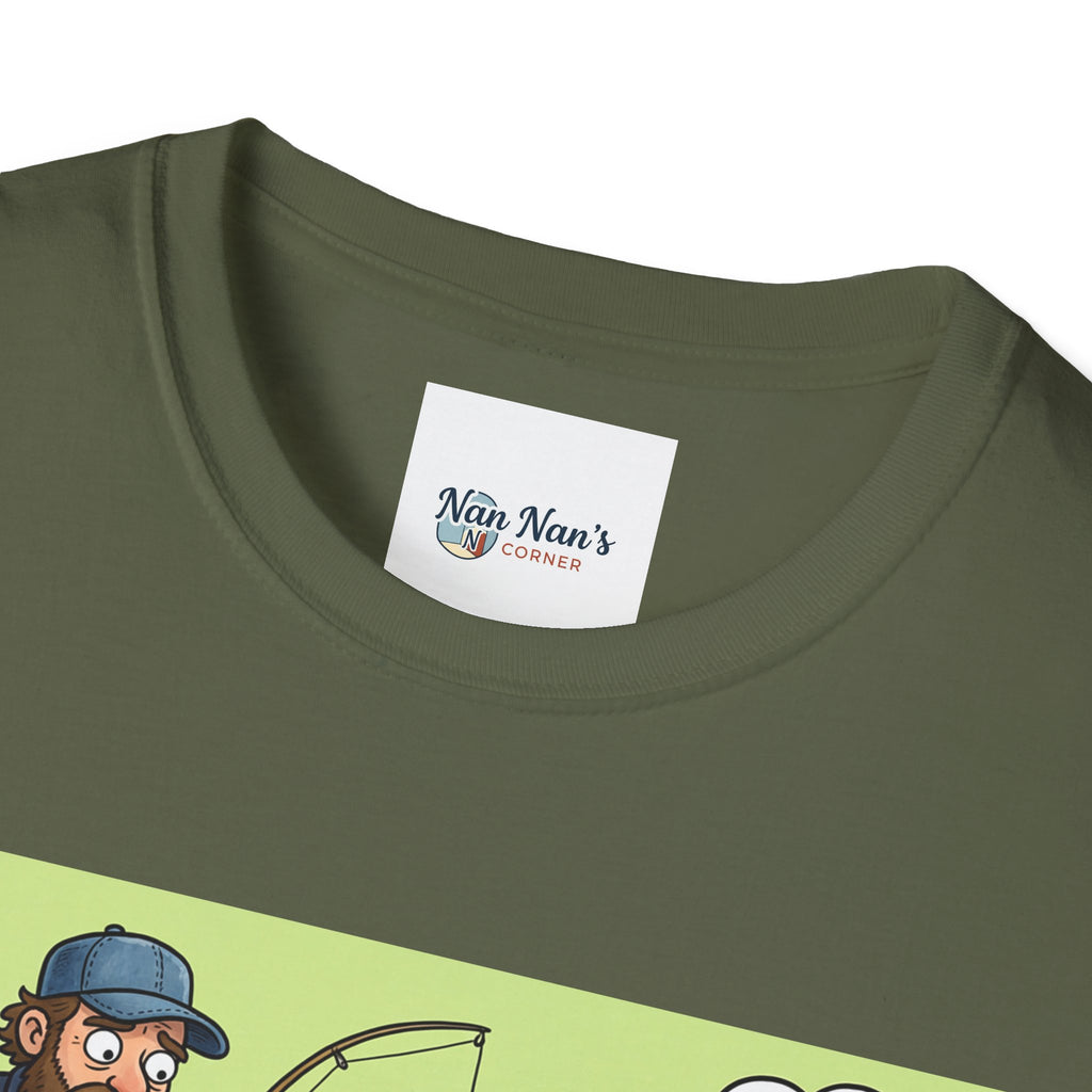 Fishing Bass Cartoon Unisex Graphic T-Shirt – Funny Lure Pond Fish Cotton Tee