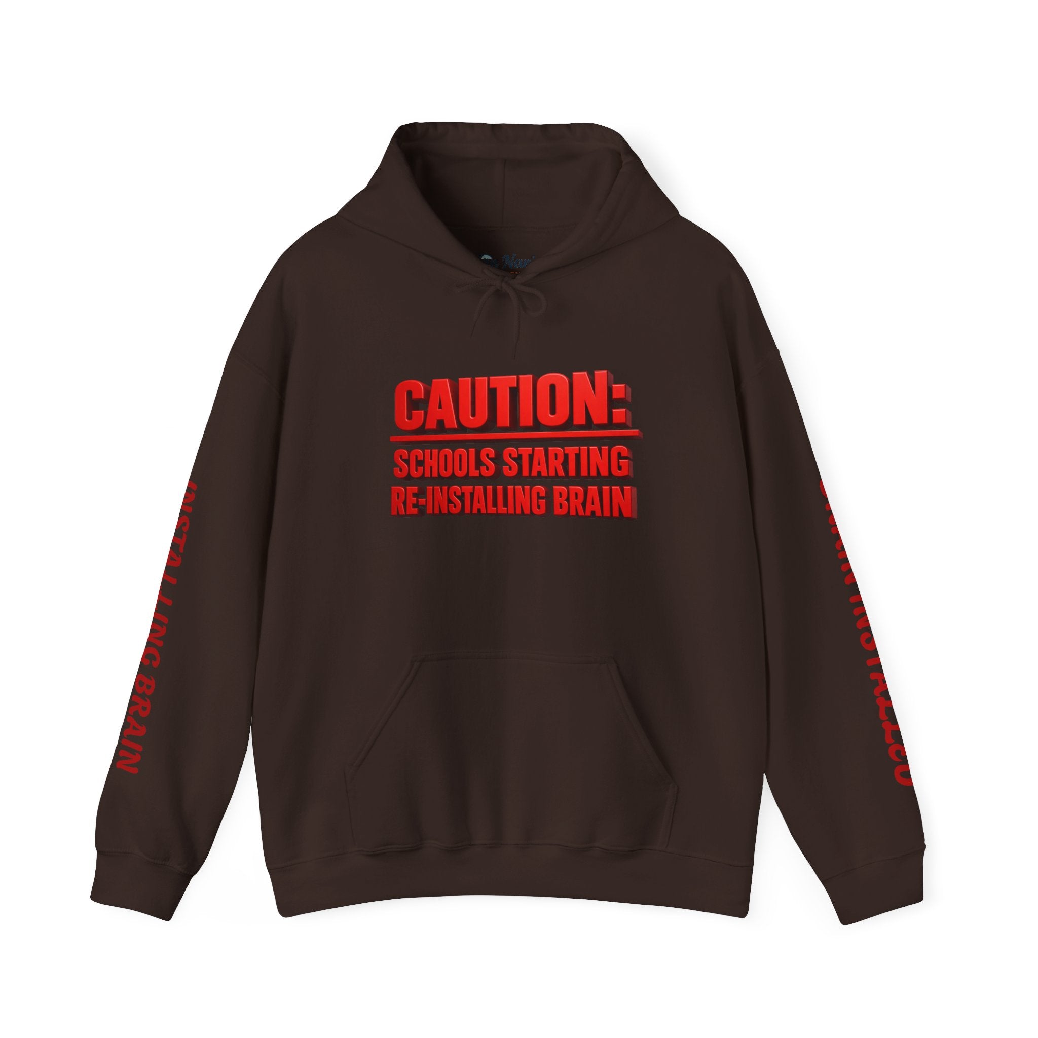 Caution Schools Starting Re-Installing Brain Unisex Graphic Hoodie – Funny Back-to-School Sweatshirt
