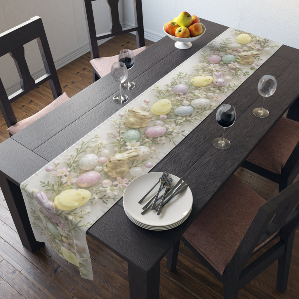 Table Runner Easter Bunny and Pastel Eggs\Spring Floral Cotton
