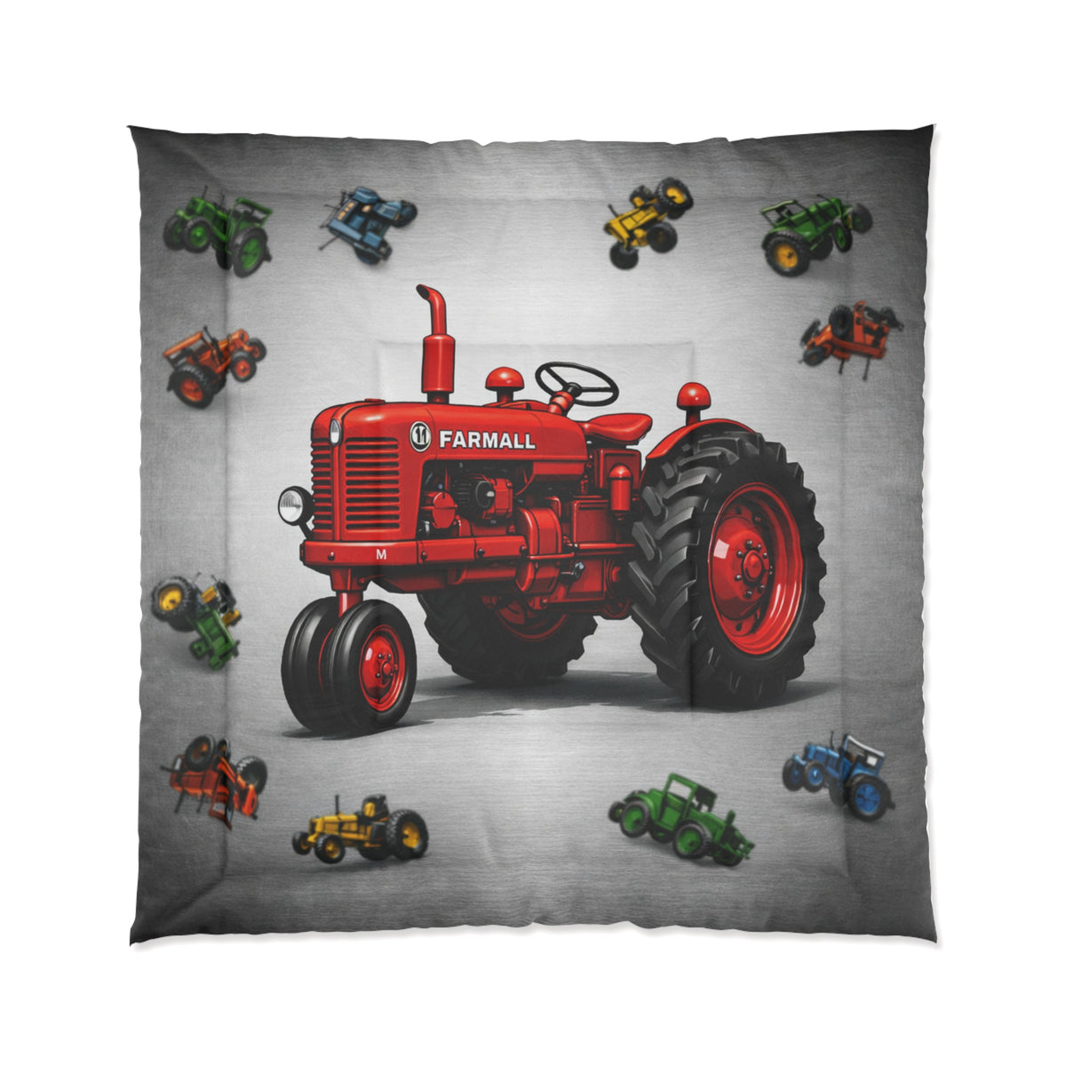 Vintage Farmall Tractor Comforter | Red Tractor Bedding, Farm Decor