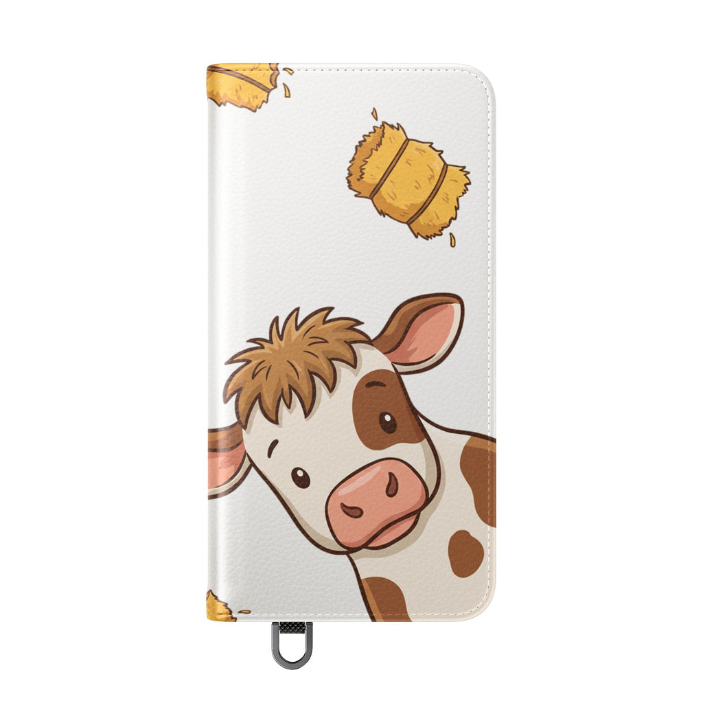 Cow & Hay Pattern Flip Case/ Cute Farm Animal Phone Wallet