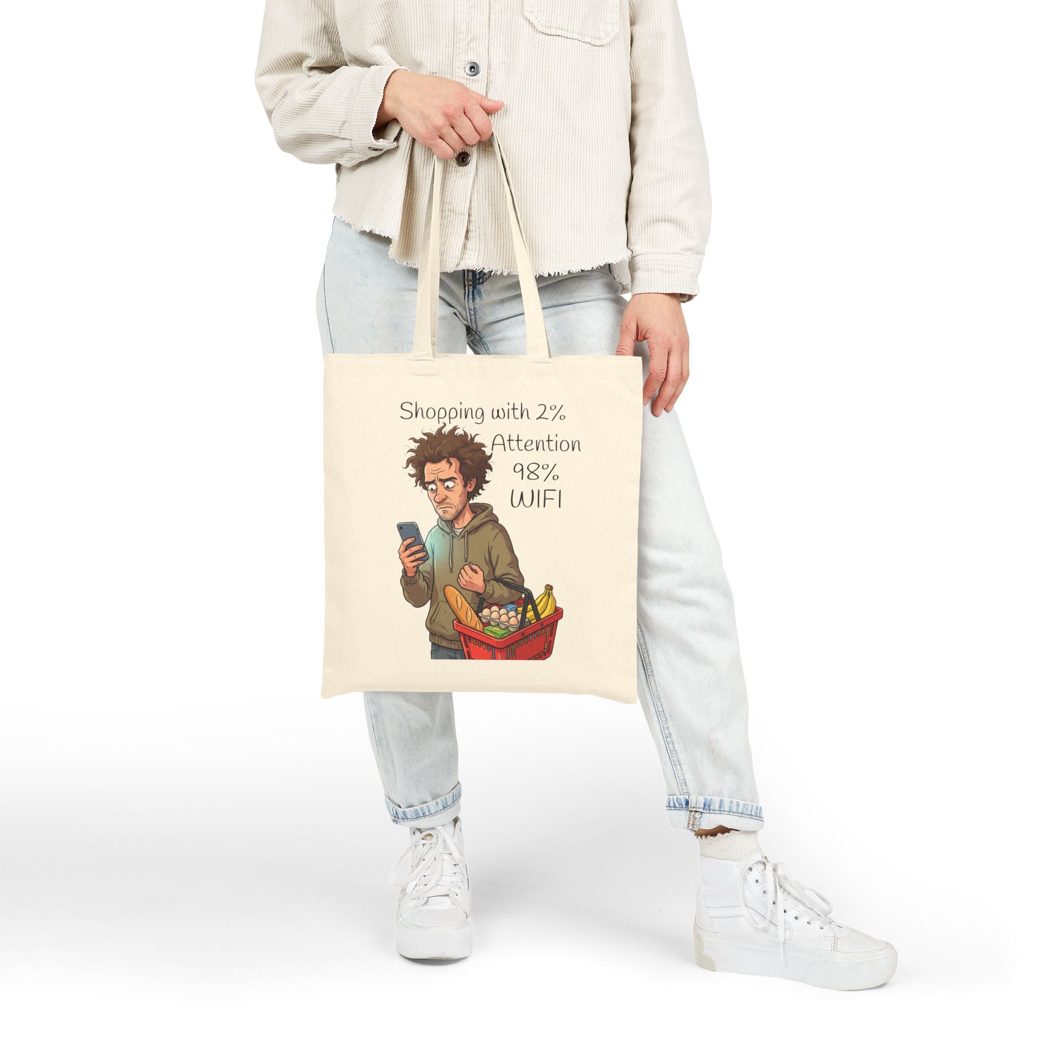 Tote Bag / Wifi Funny Grocery Canvas Tote