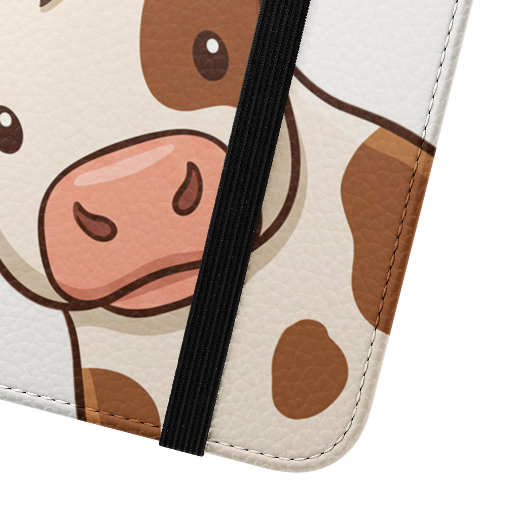 Cow & Hay Pattern Flip Case/ Cute Farm Animal Phone Wallet
