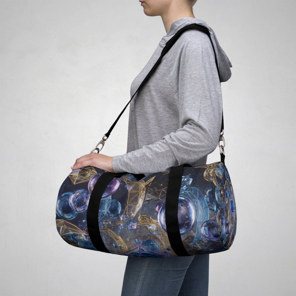 Duffle Bag Celestial Gems/ Moon and Crystal Pattern Travel Bag