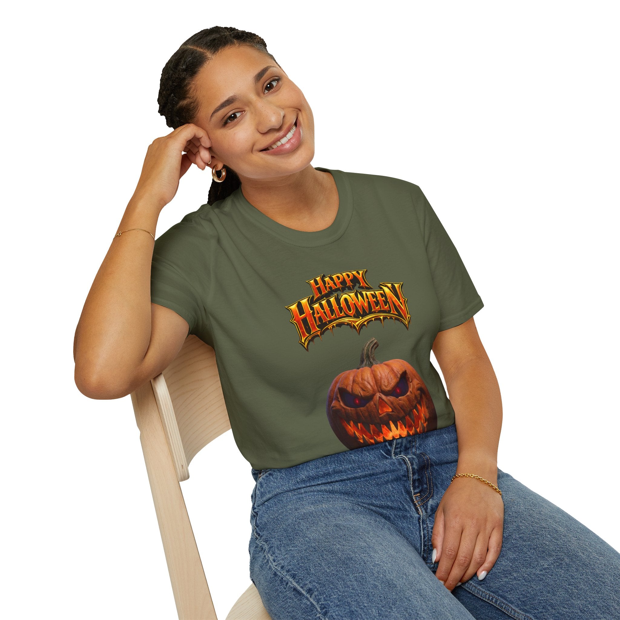 Happy Halloween Pumpkin T-Shirt | Jack-O'-Lantern Graphic Tee