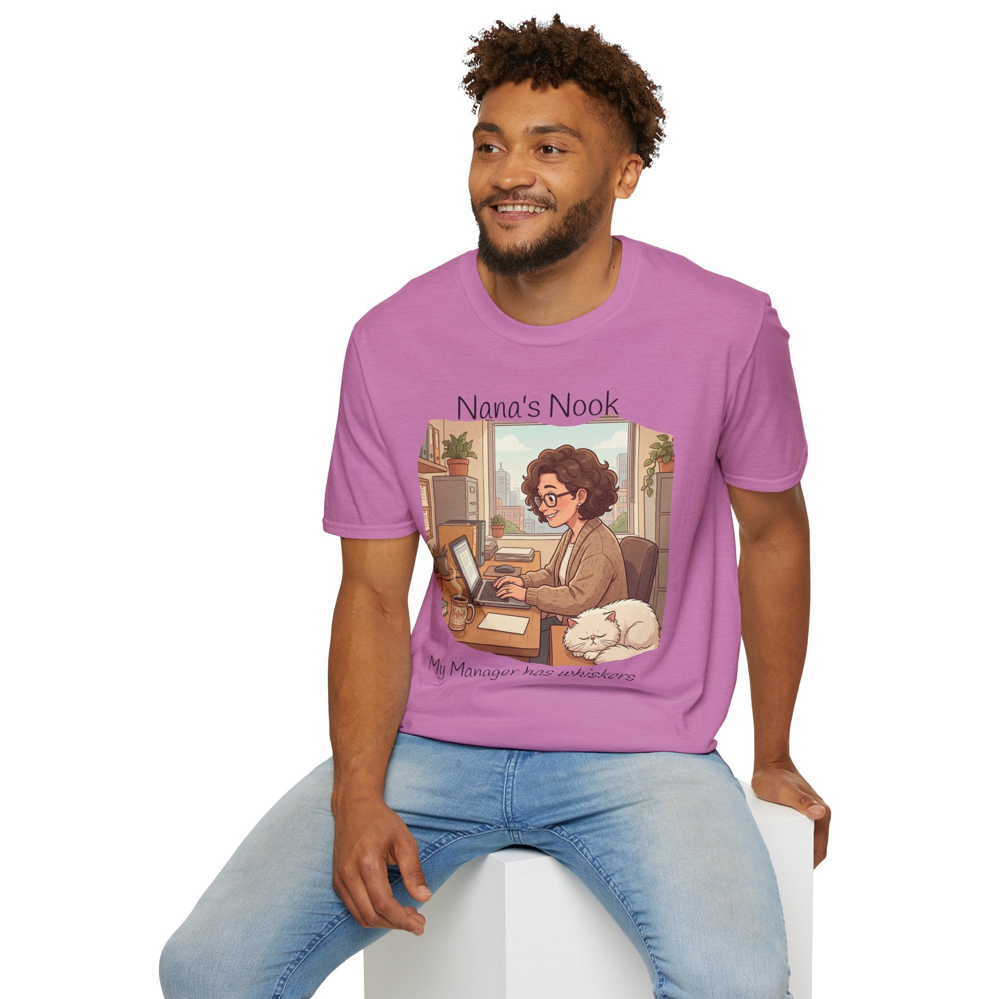T-Shirt / "Nana's Nook: My Manager Has Whiskers" Cozy Grandma Cat Lover Tee