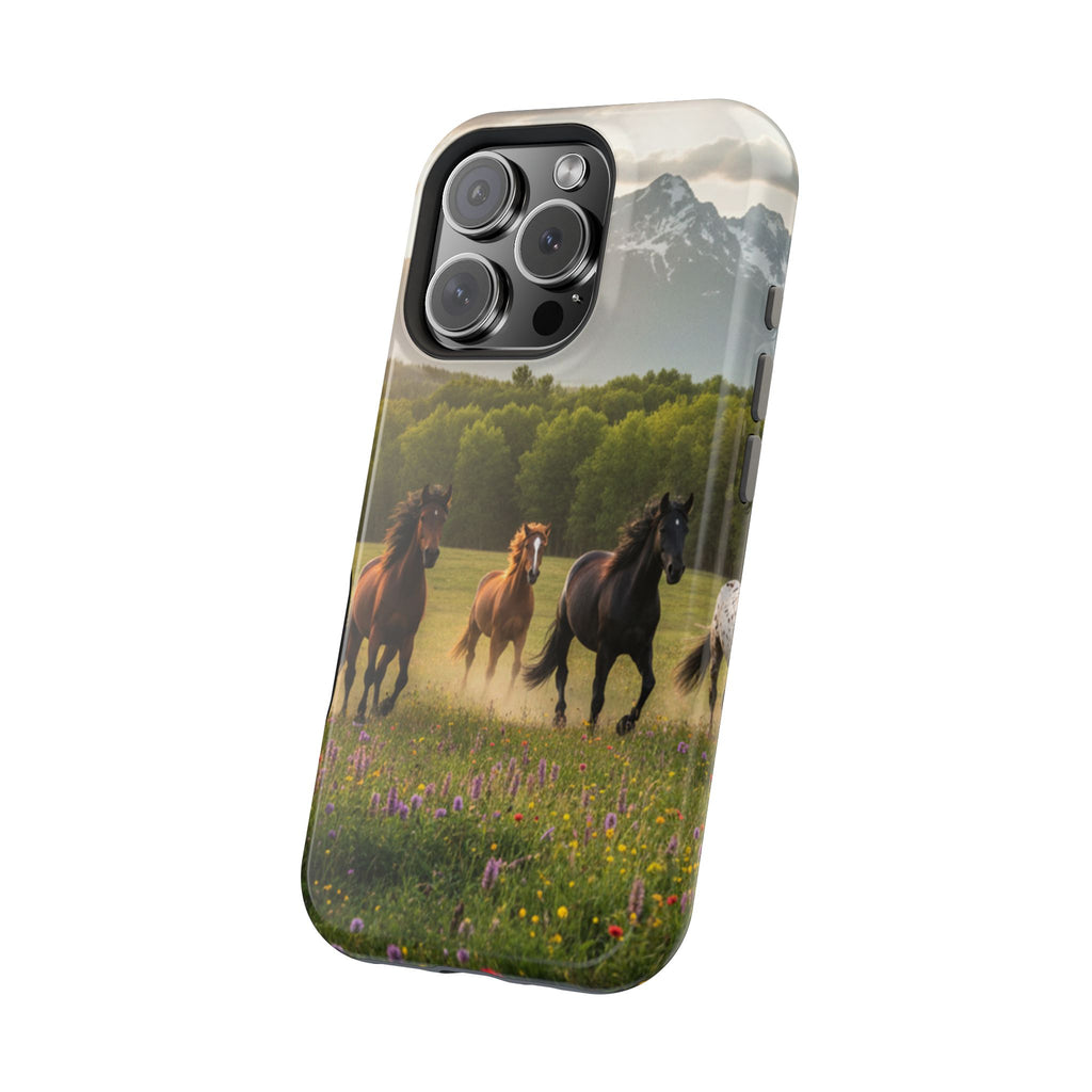 Running Horses Phone Case | Magnetic Impact-Resistant Case
